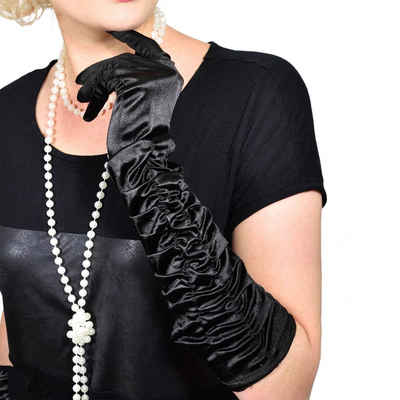 Goods+Gadgets Kostüm Charleston 20er Jahre Handschuhe, Lange Retro Handschuhe