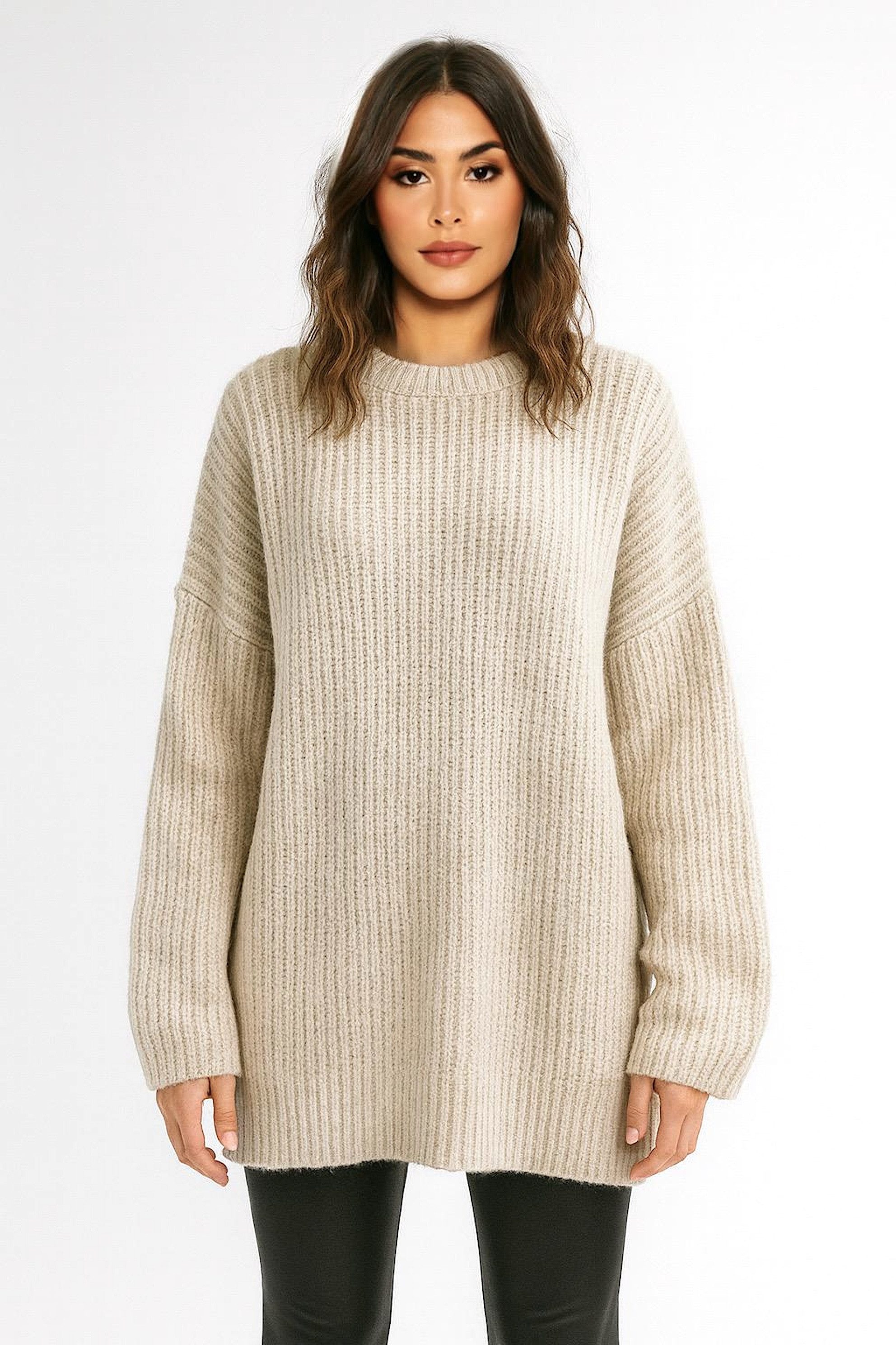 Worldclassca Longpullover WORLDCLASSCA Damen Oversize Strickpulllover Lang Pulli Dick Winter Neue Kollektion - Stilvolle und gemütliche Strickmode für Damen