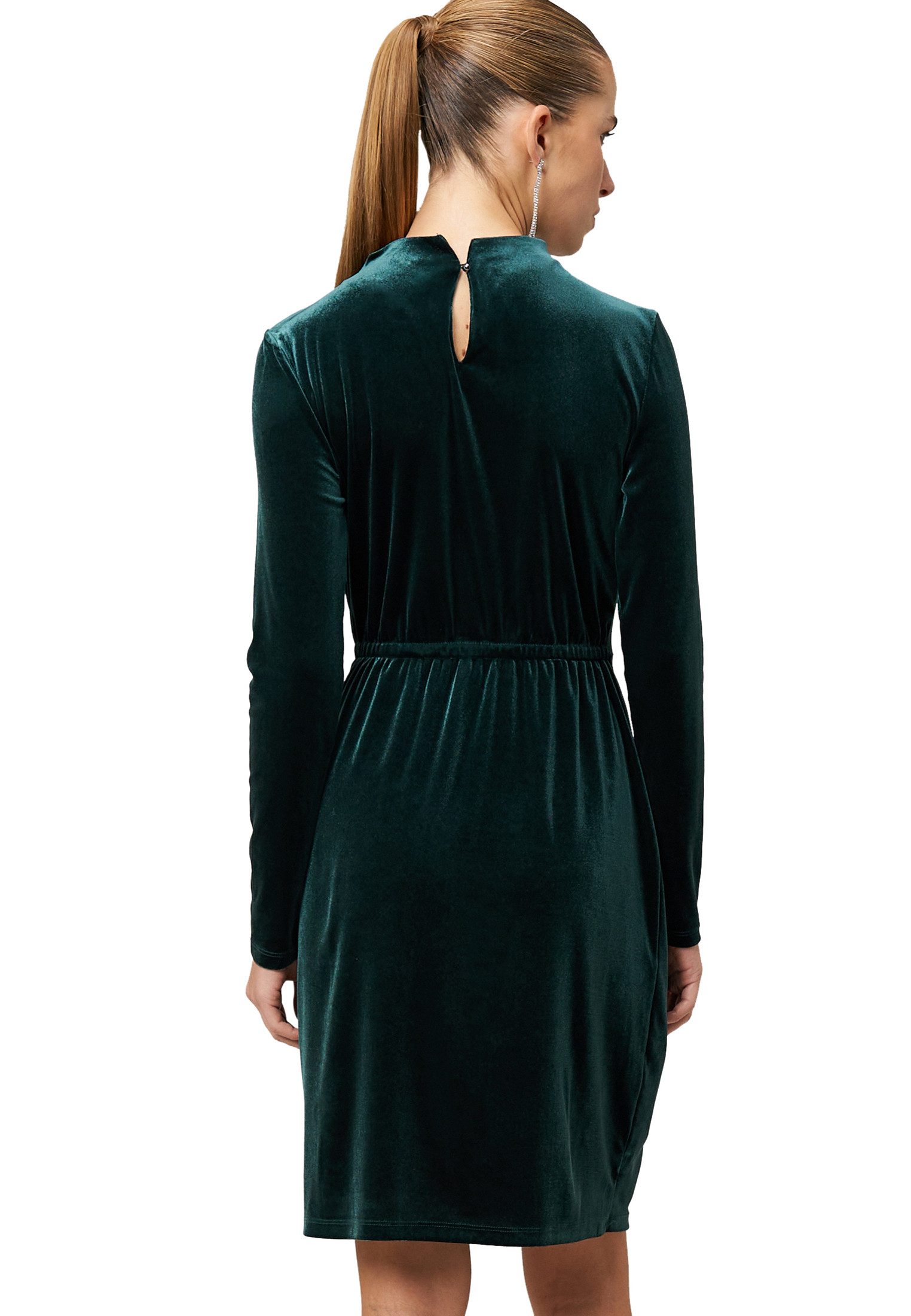 Zero Samtkleid Damen mit Stehkragen drapiert /gerafft