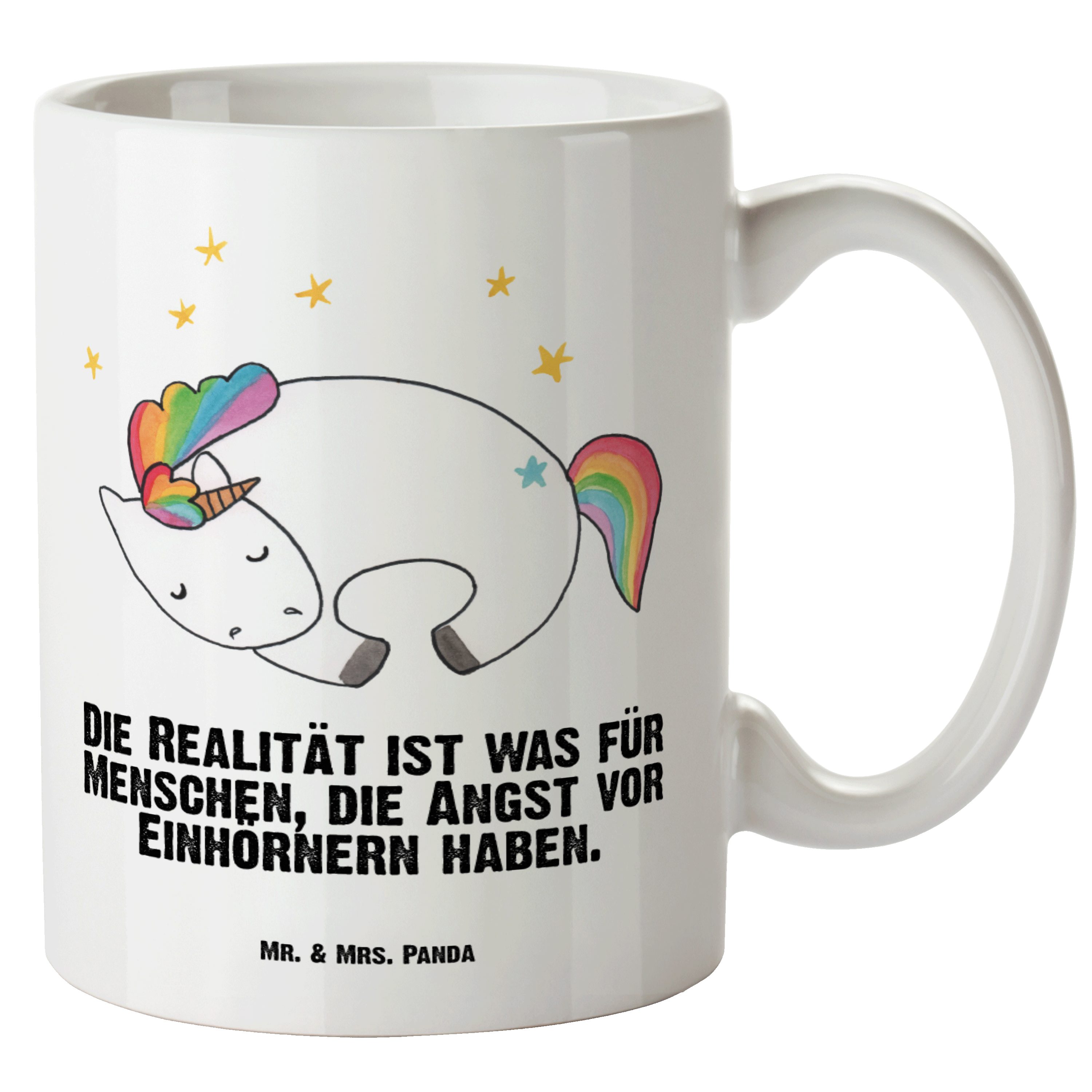 Mr. & Mrs. - Einhorn Deko, XL Einhörner, Panda Tasse sp, Einhorn Geschenk, Nacht - Pegasus, Keramik Tasse Weiß