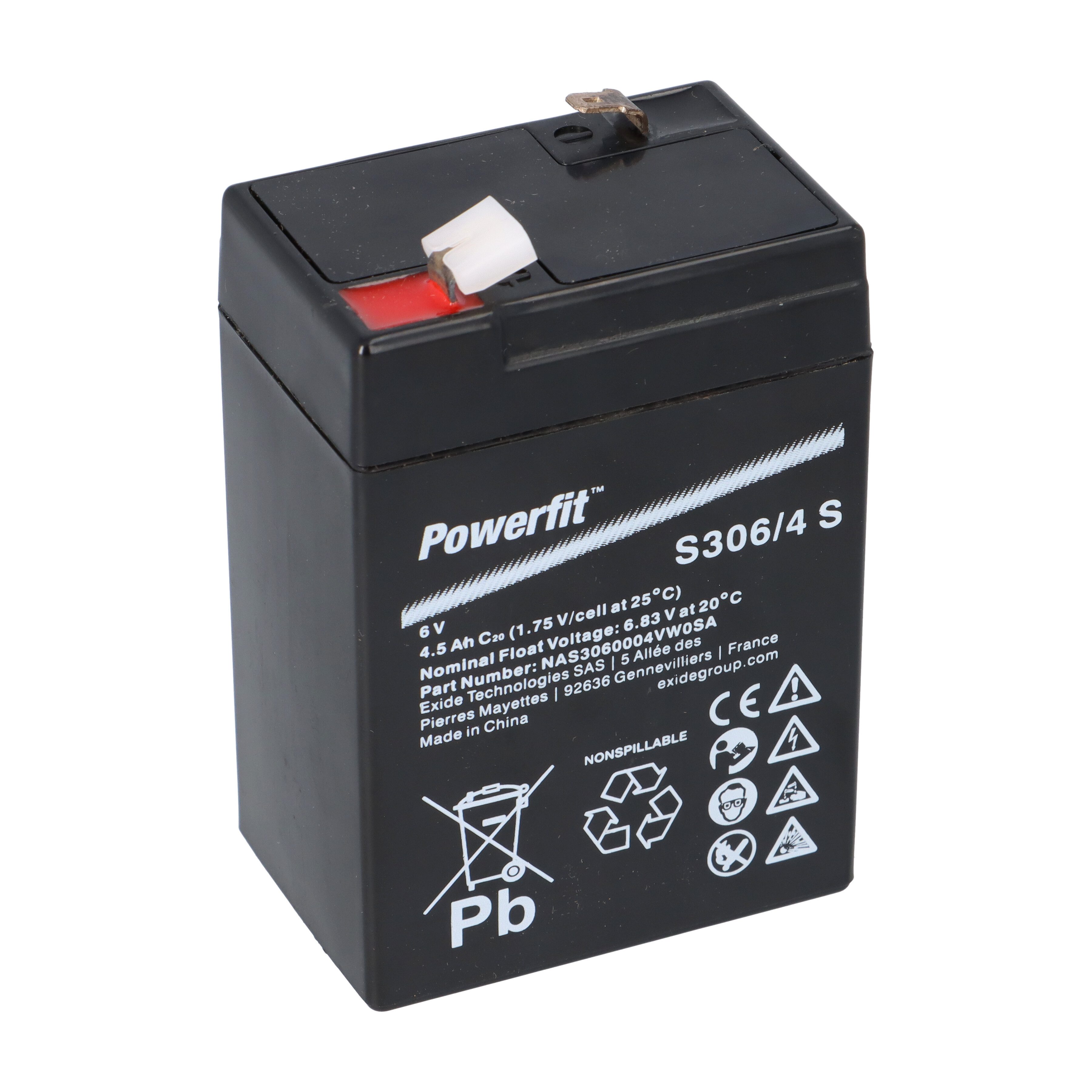 Exide Exide Powerfit Bleiakku AGM 6V 4,5Ah S306/4 S Bleiakkus