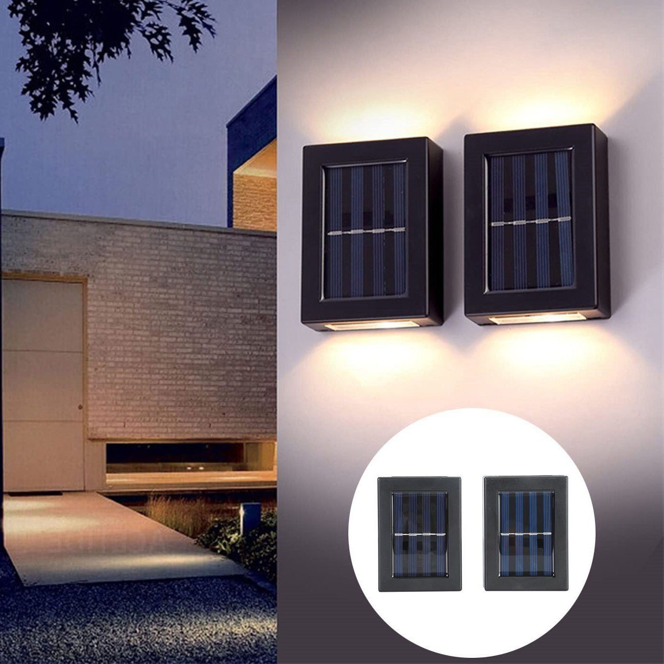 oyajia LED Solarleuchte 2 Stück Solarleuchten günstig online kaufen