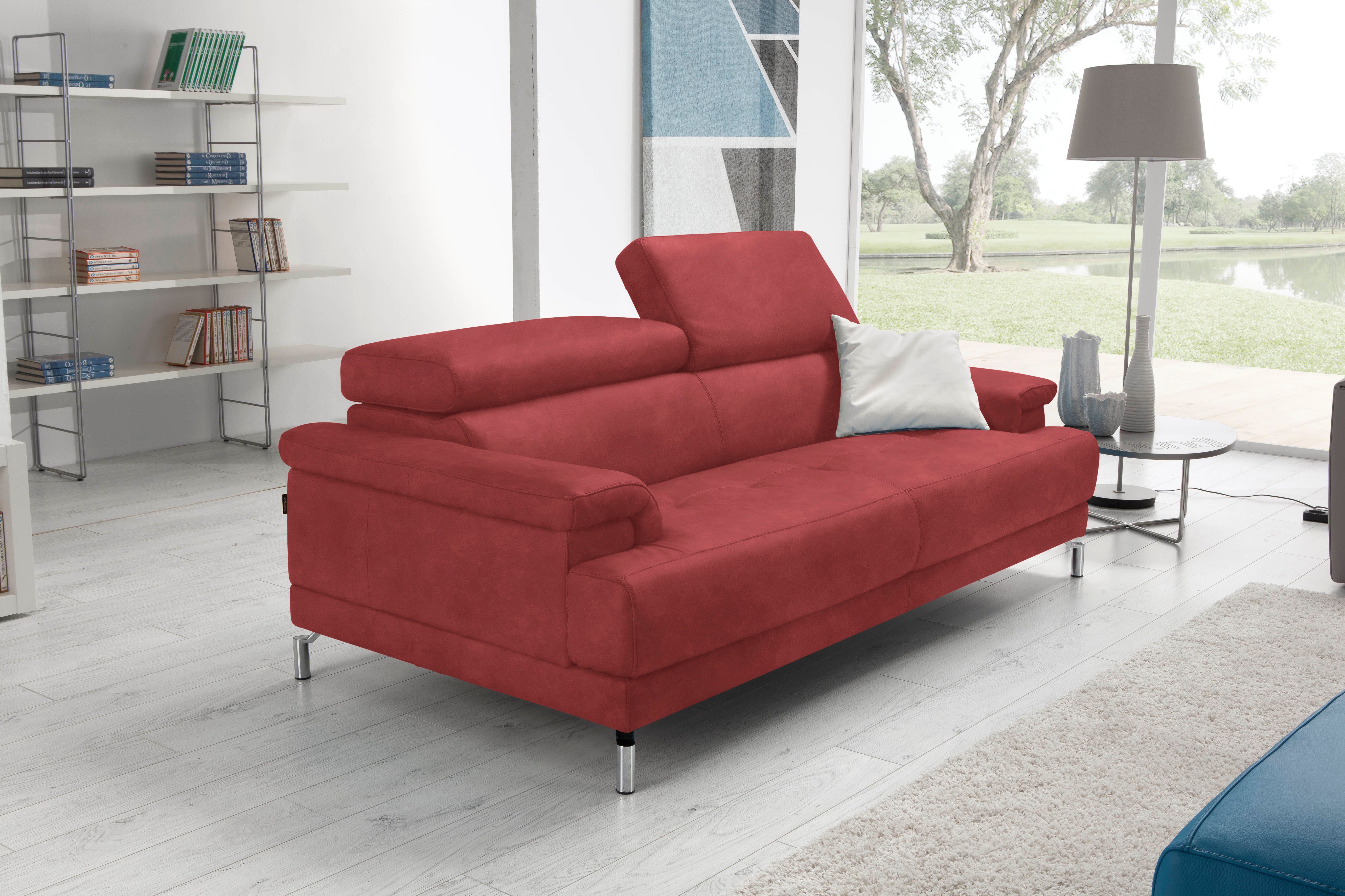 Egoitaliano 2,5-Sitzer Soul, Design und Sitzkomfort auf hohem Niveau, tolle Details, inkl. Kopfteilverstellung für noch mehr Komfort, Designfuß