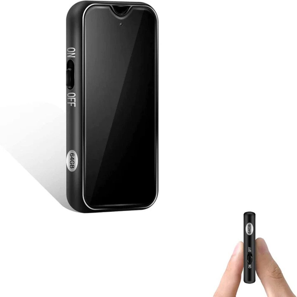 SpionProfi 64GB Mini Voice Recorder Ton Stimme Aufnahmegerät Spracherkennung Auto Digitales Diktiergerät (Spy versteckte Tragbare Wanze Spion mit Geräuscherkennung)