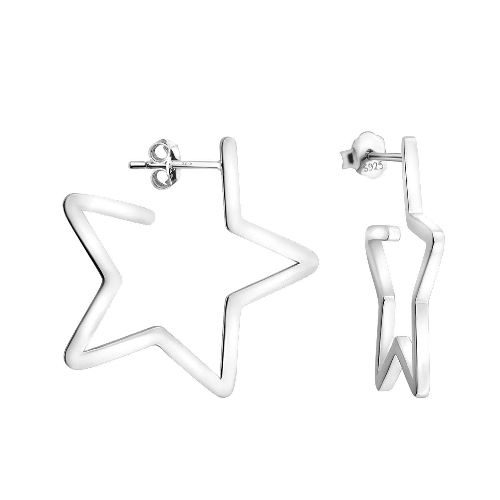 Orecchini A Clip SOFIA MILANI In Argento 925 - Design Geometrico Falso Piercing - Eleganti E Ipoallergenici