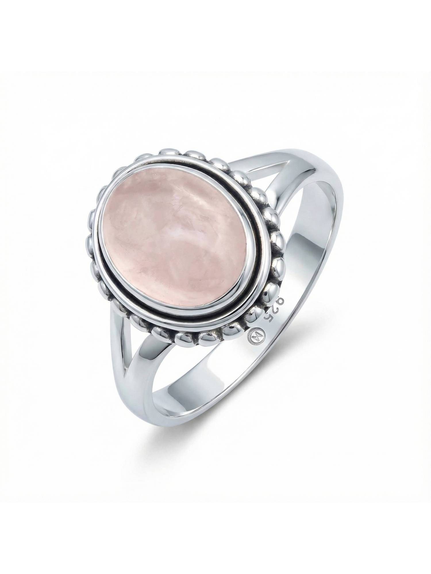 mantraroma Silberring GAMSA aus 925 Silber mit Rosenquarz (Ring mit Schmuck günstig online kaufen