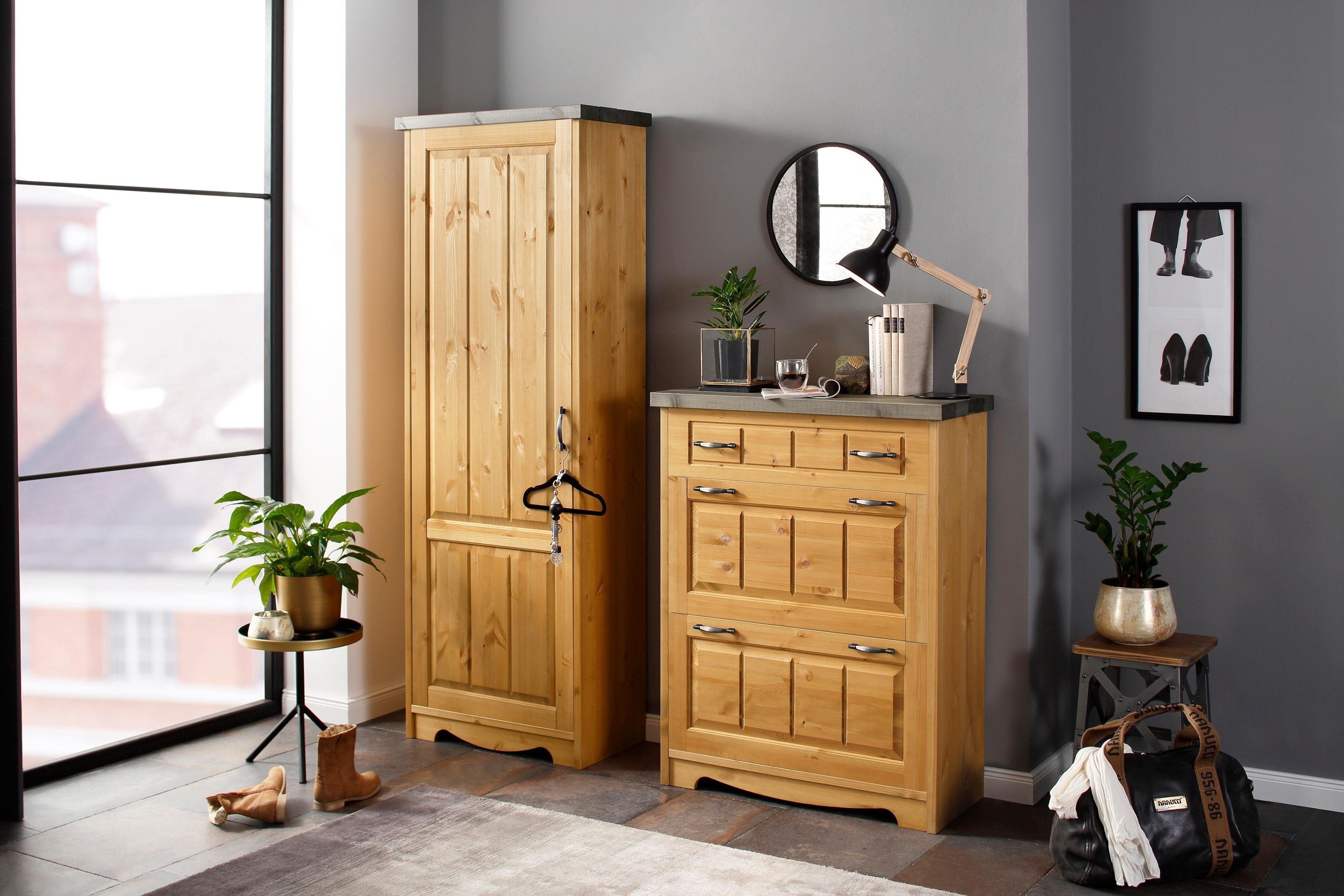 OTTO home Garderobenschrank Trinidad aus massiver Kiefer, FSC® zertifiziert, Breite 69 cm