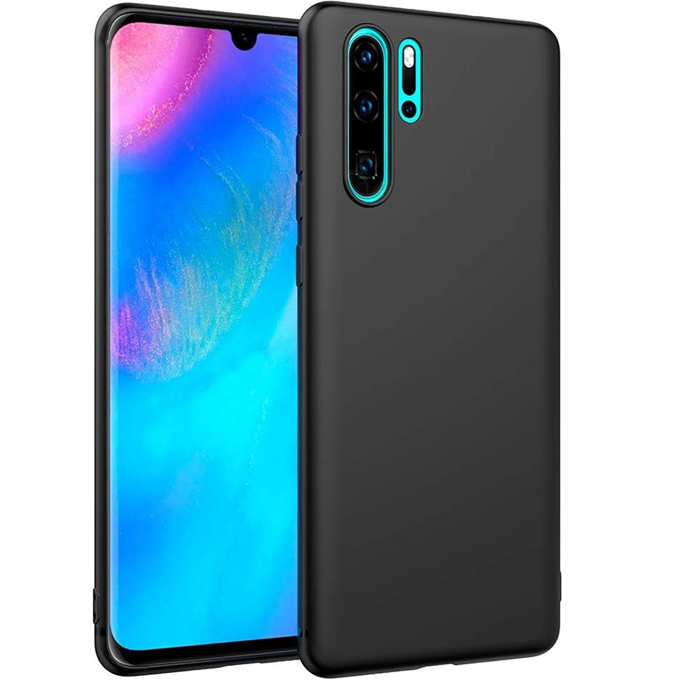 CoolGadget Handyhülle Black Series Handy Hülle für Huawei P30 Pro 6,5 Zoll, Edle Silikon Schlicht Robust Schutzhülle für Huawei P30 Pro Hülle