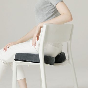 hjh OFFICE Sitzkissen Sitzkissen MEDISIT VIII Stoff, Orthopädisches Kissen mit Memory-Effekt, ergonomisch geformt