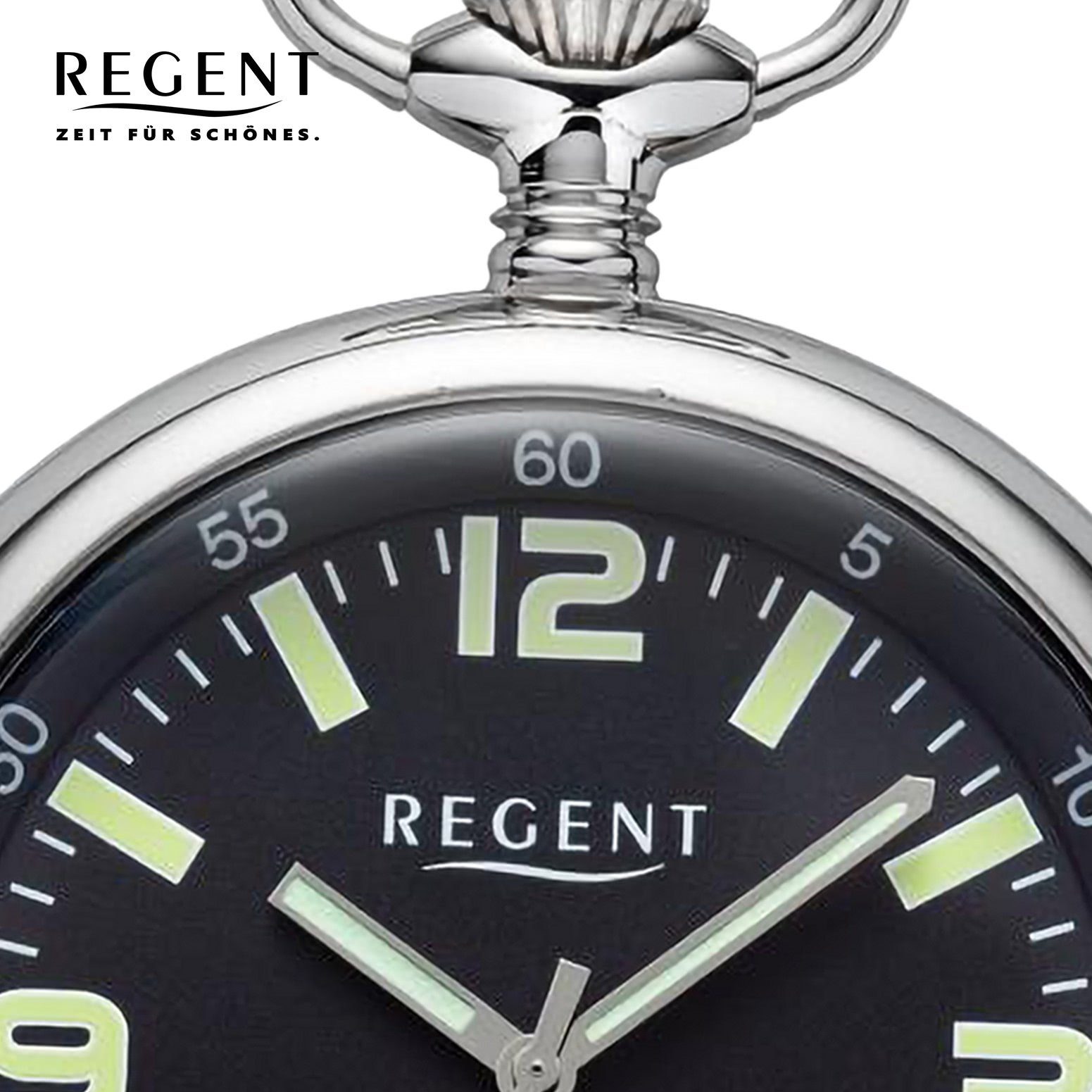 Regent Taschenuhr P742-19554246, (Set, 2-tlg., mit dazu passender Kette),  Uhrzeit