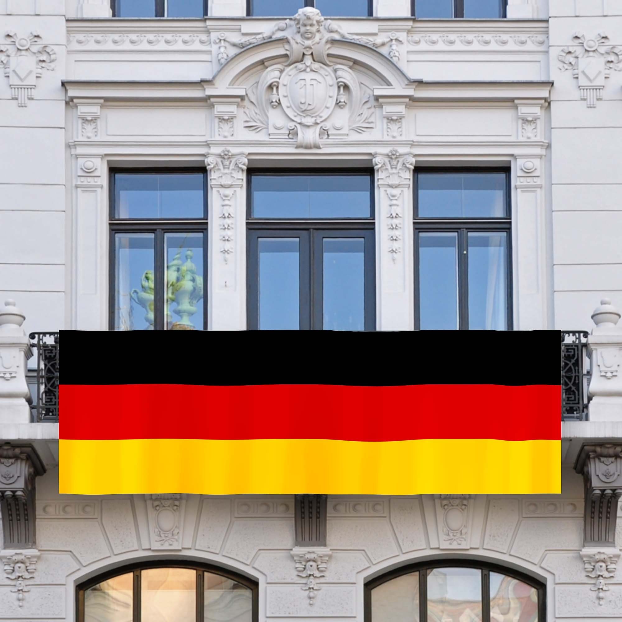 Fahne  Deutschland XXL Balkonfahne 300cm x 90cm Garten Flagge