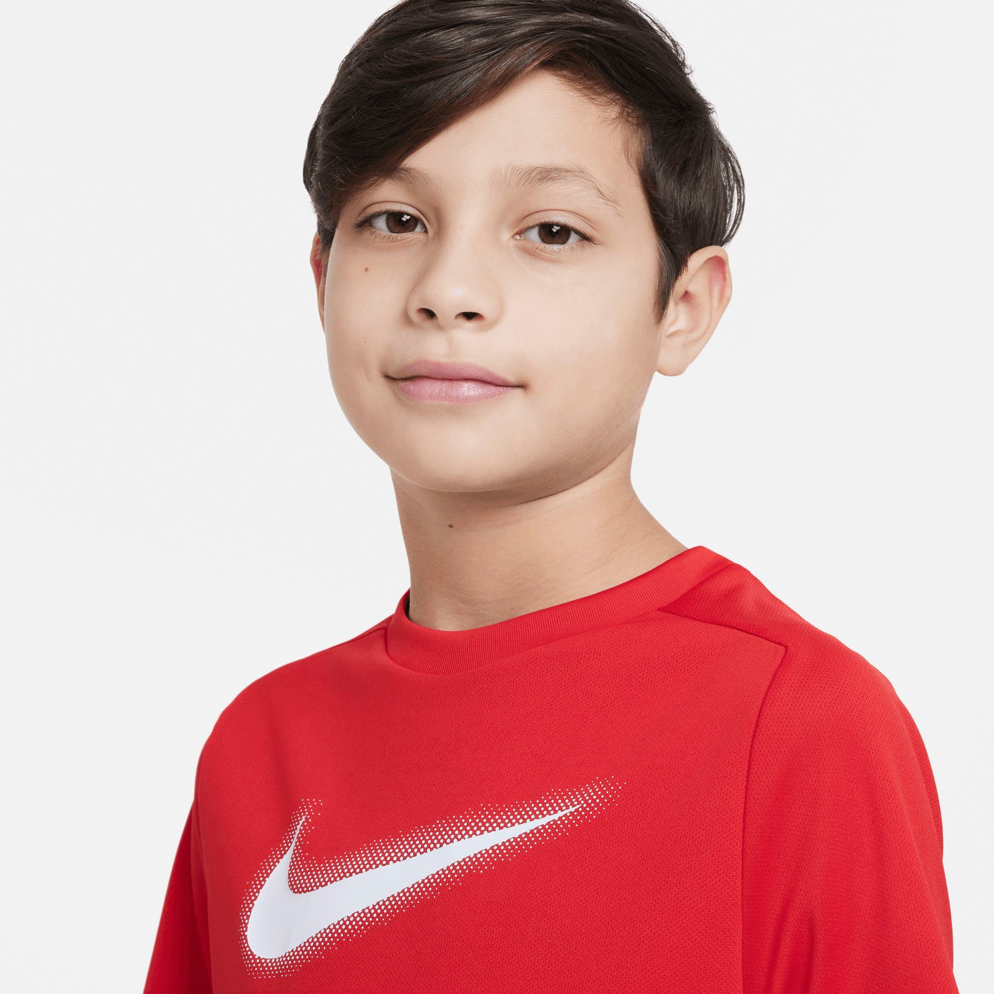 Nike Trainingsshirt KIDS' DRI-FIT rot MULTI+ BIG GRAPHIC TOP (BOYS) TRAINING