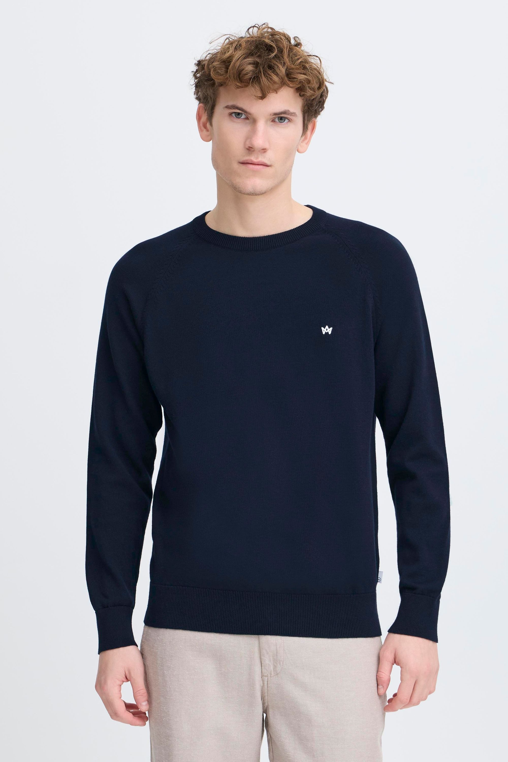 Kronstadt Strickpullover KSEmil Basic Crewneck mit Stickerei günstig online kaufen