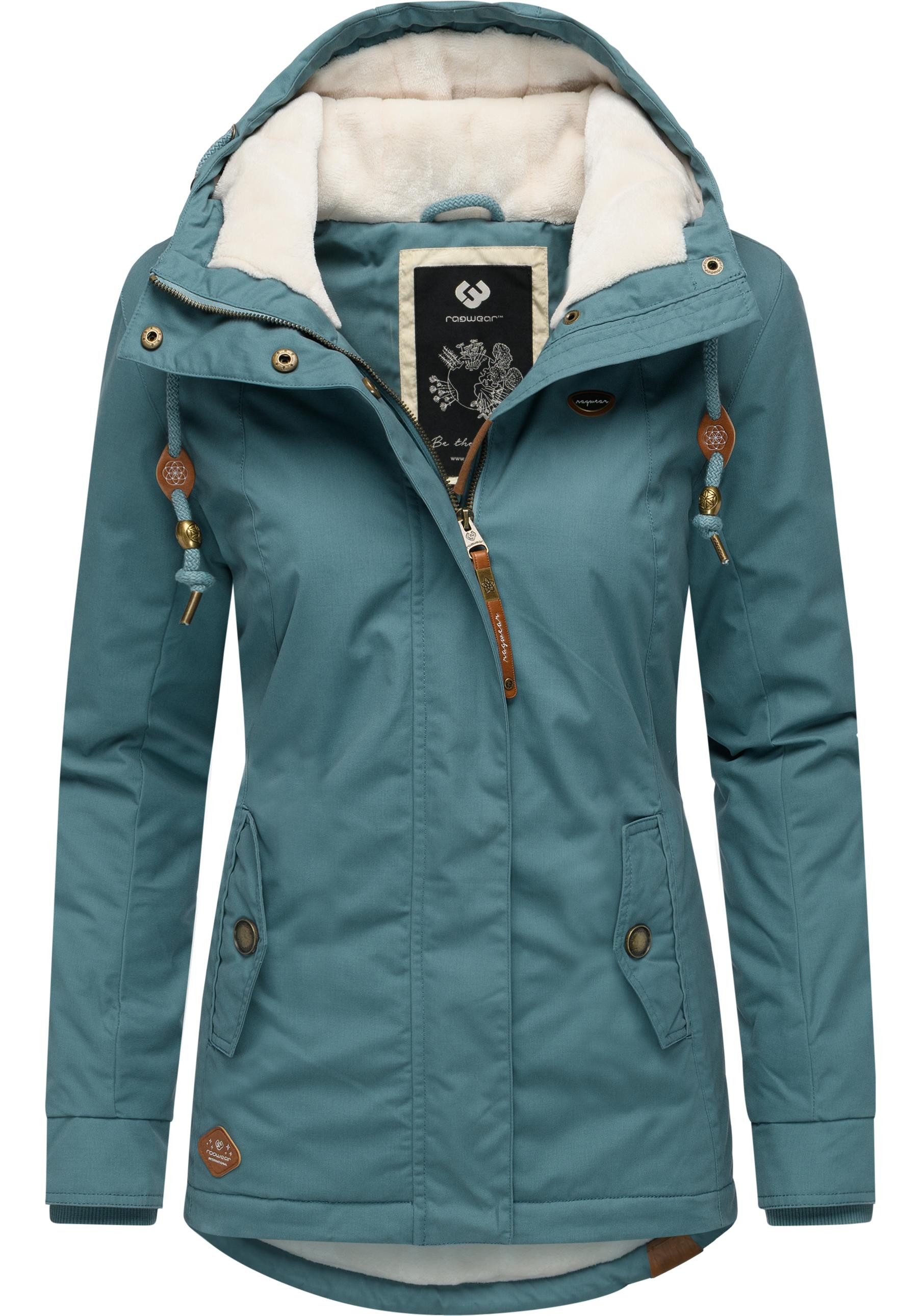 Ragwear Winterjacke Monade Damen Winterparka mit Kapuze und m. Fleece gefüttert – Bild 4 von 5