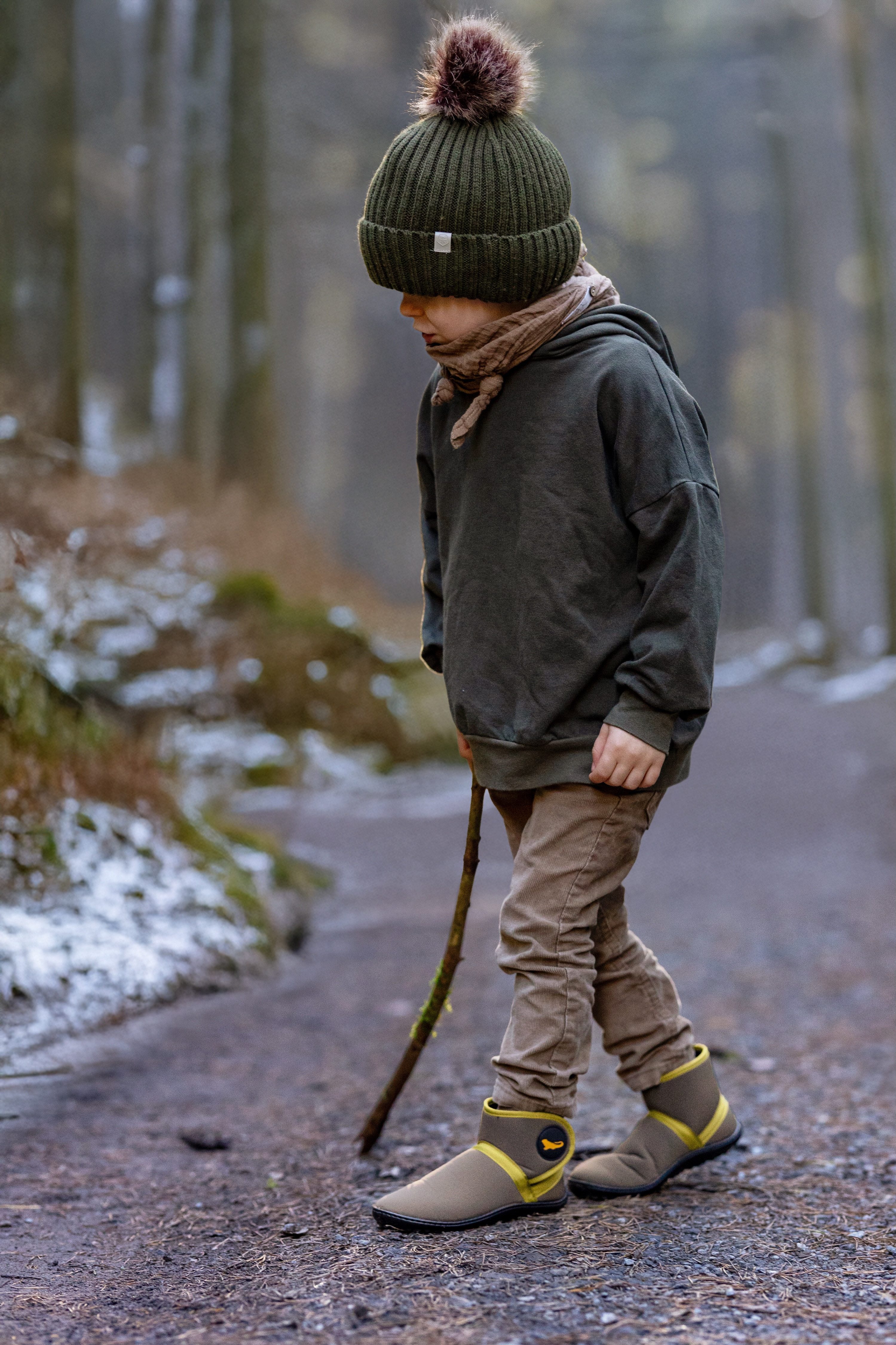 Leguano LEGUANITO THERMO Barfußschuh, Klettschuh, Kinderschuh, Boots mit wasserabweisender TEX-Ausstattung