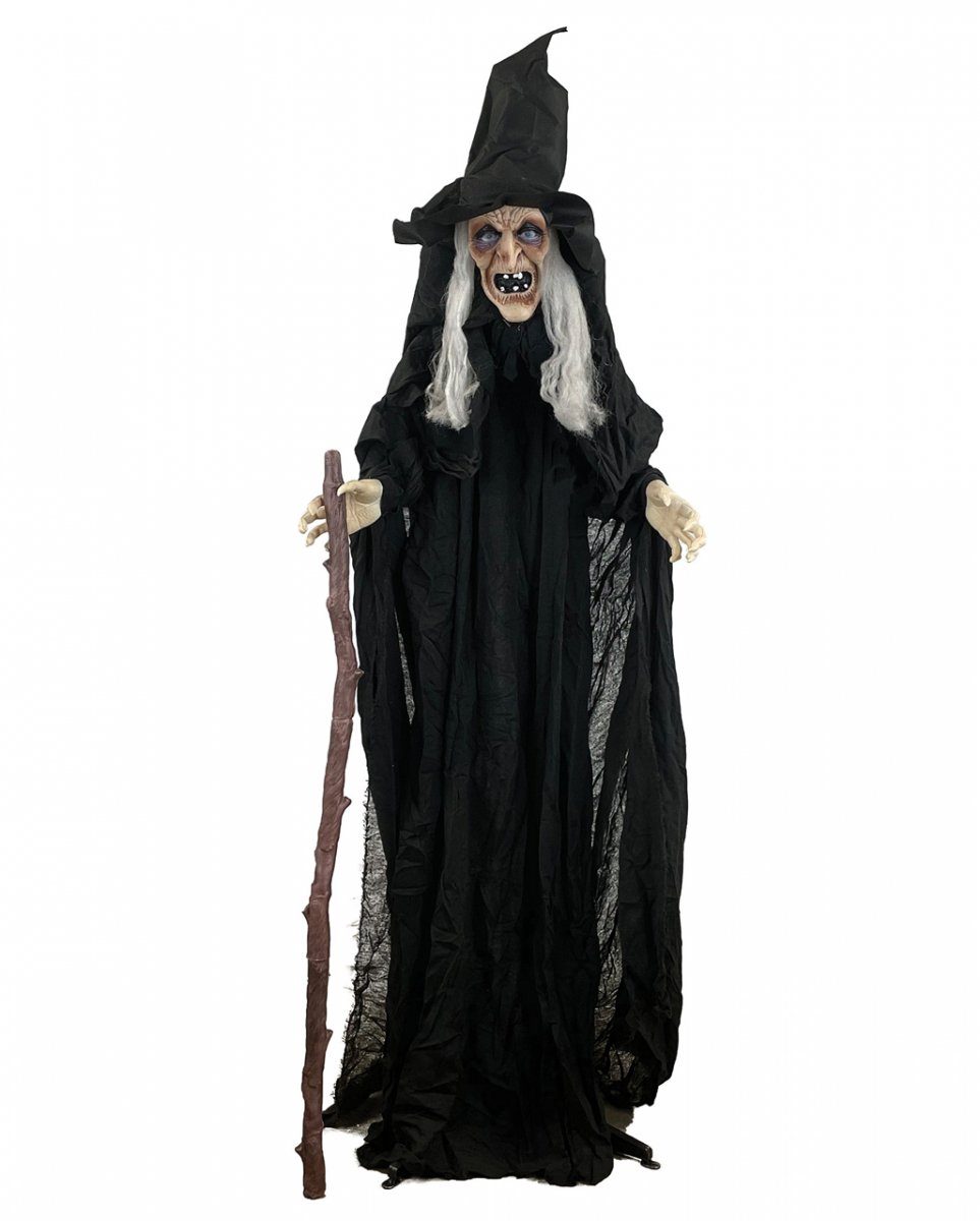 Horror-Shop Dekofigur Halloween Figur Hexe Agatha mit Bewegung, Sound &