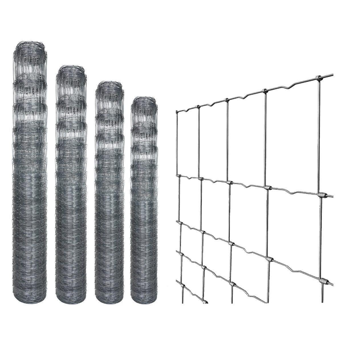 Roysson Garden Zaun 50 m verzinkter Wildzaun, Knotengeflecht Forstzaun günstig online kaufen