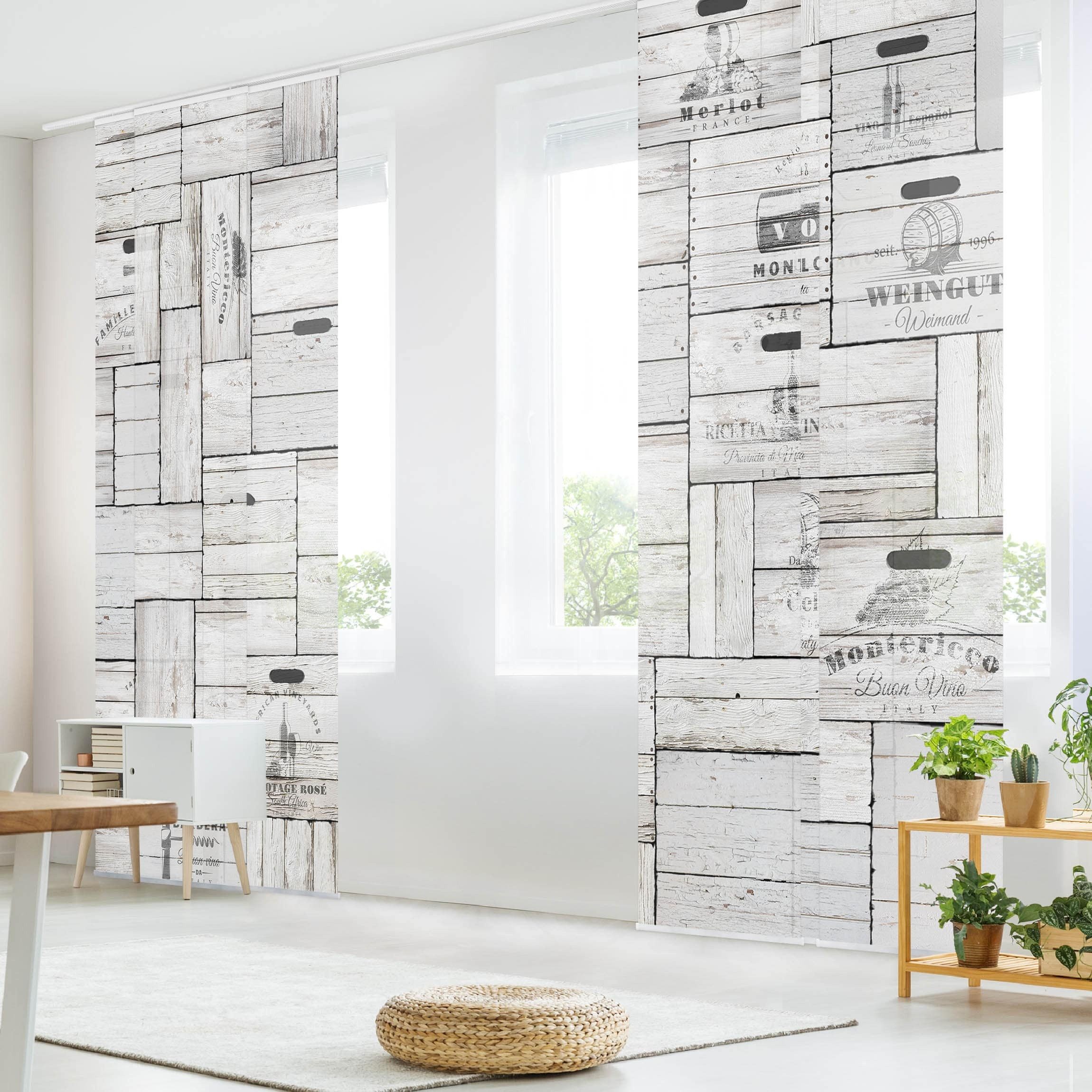Bilderdepot24 Schiebegardine modern Flächenvorhang blickdicht Shabby günstig online kaufen