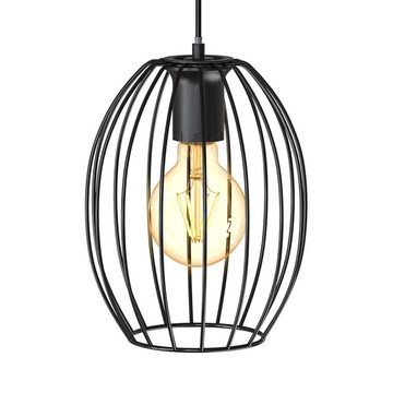 B.K.Licht LED Pendelleuchte Draht-Hängeleuchte Metallschirm 175x1150 mm Schwarz - BKL1460, ohne Leuchtmittel, 175x1150 mm Vintage Industrial Pendellampe Hängeleuchte