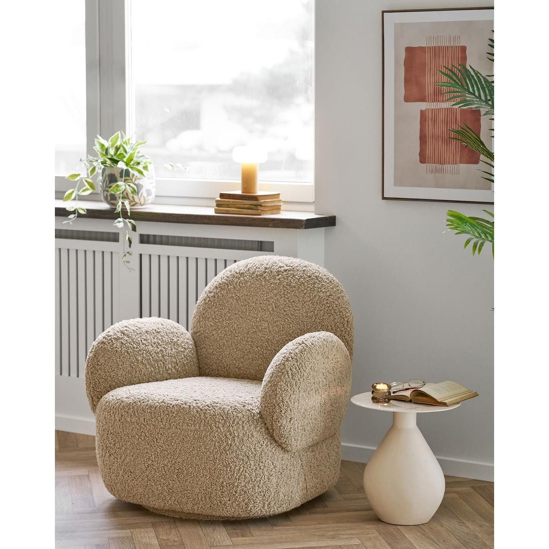 House Nordic Couchtisch Malin Eckbord Ø36cm Off-White. (1-St)