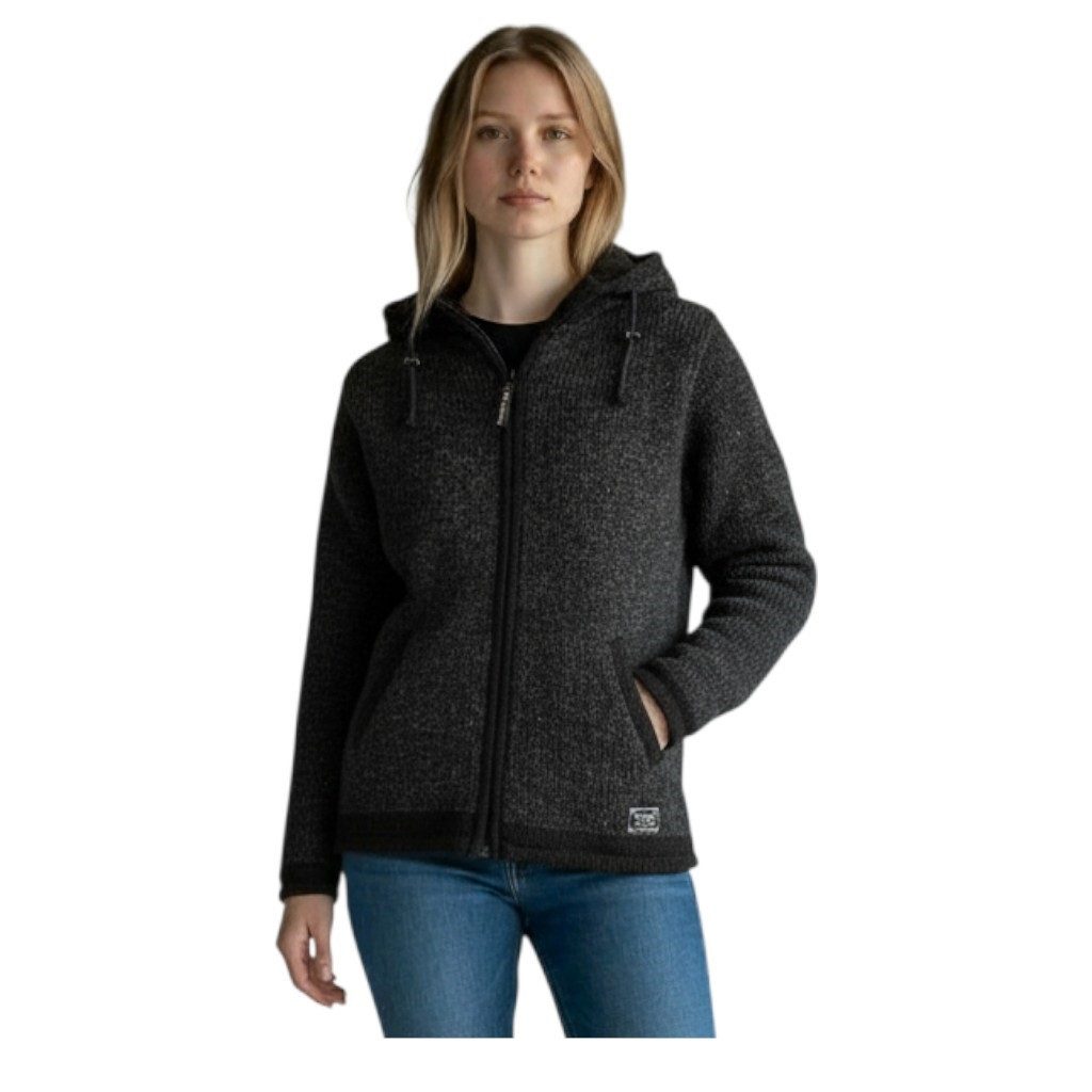 THC Natural Line Strickjacke THC Schafwoll Strickjacke 810 anthrazit (1 Stück, 1-tlg., 1 Stück) Strickjacke mit abnehmbarer Kapuze – Bild 5 von 5