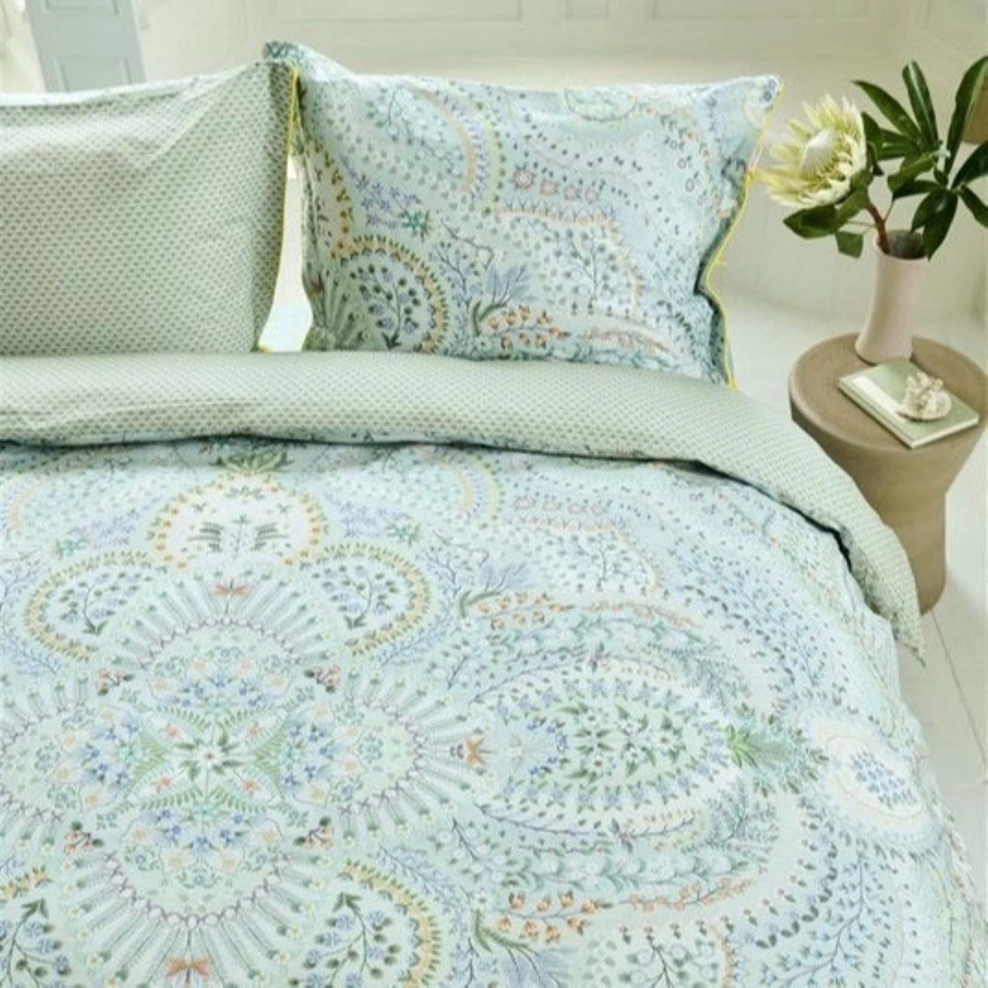 PiP Studio Bettwäsche PIP Studio Perkal Bettwäsche 135x200 Alfombra Light Blue Ornamente, Perkal, 2 teilig, fein gewebter 100% Baumwollperkal