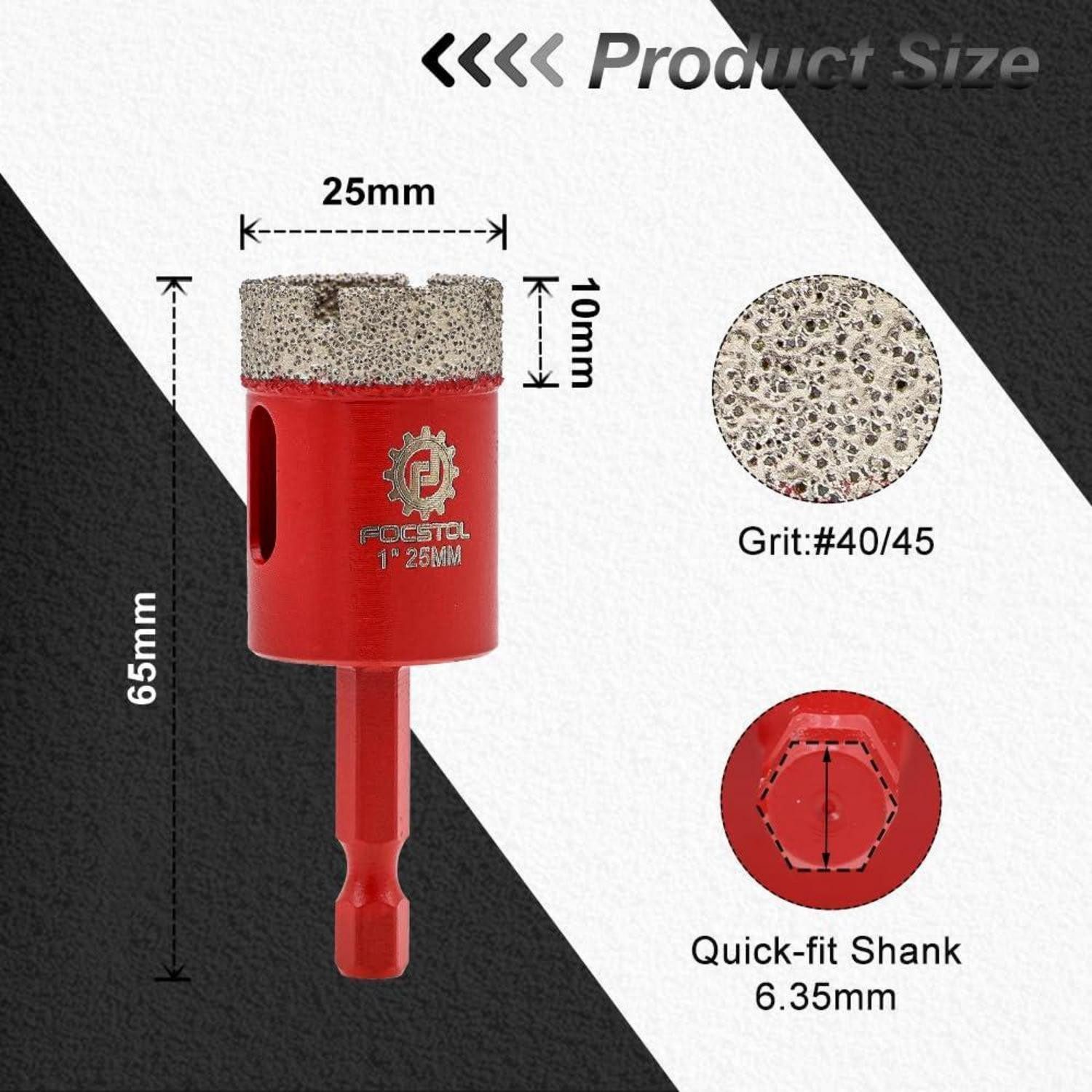 LuxusKollektion Fliesenbohrer Fliesenbohrer Diamant 25mm 2Stück Sechskantschaft Keramik 25mm*2