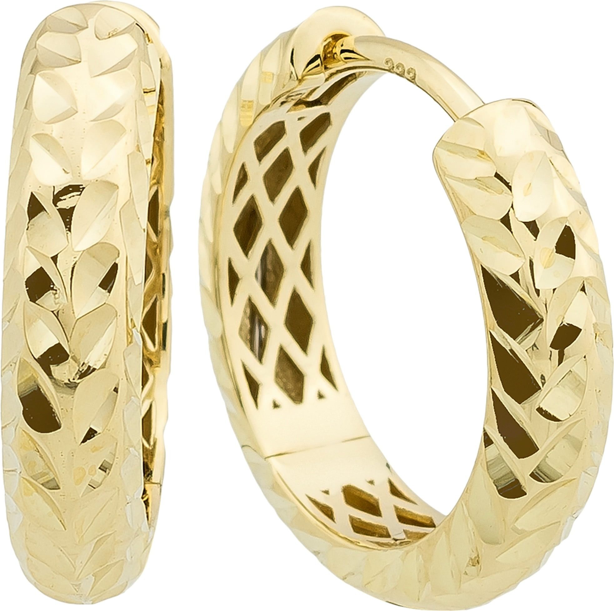 Balia Paar Creolen Balia Damen Creolen aus 333 Gelbgold (Creolen), Damen Creolen Cut aus 333 Gelbgold - 8 Karat, Farbe: gold