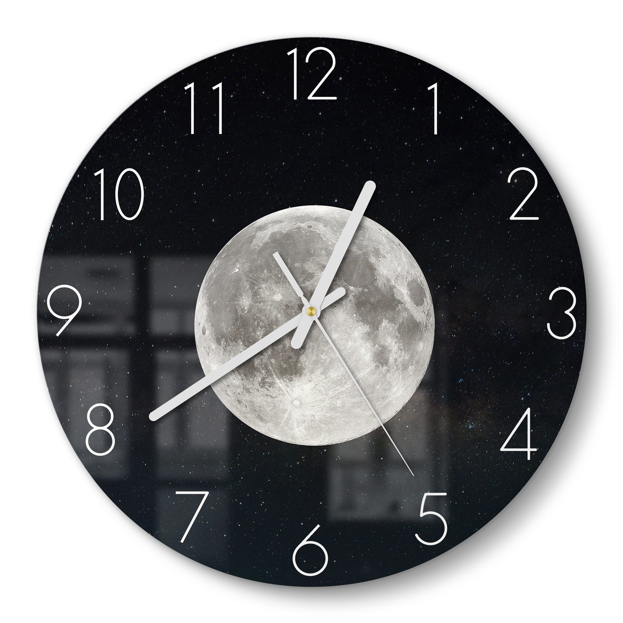 DEQORI Wanduhr 'Mondnachtzauber' (Glas Glasuhr modern günstig online kaufen