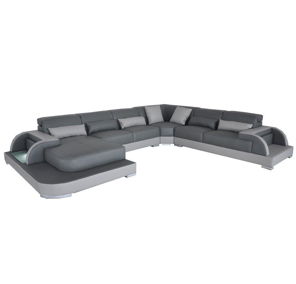 JVmoebel Ecksofa, Leder Sofa Couch Wohnlandschaft Eck Design Modern Sofas U-Form Couchen