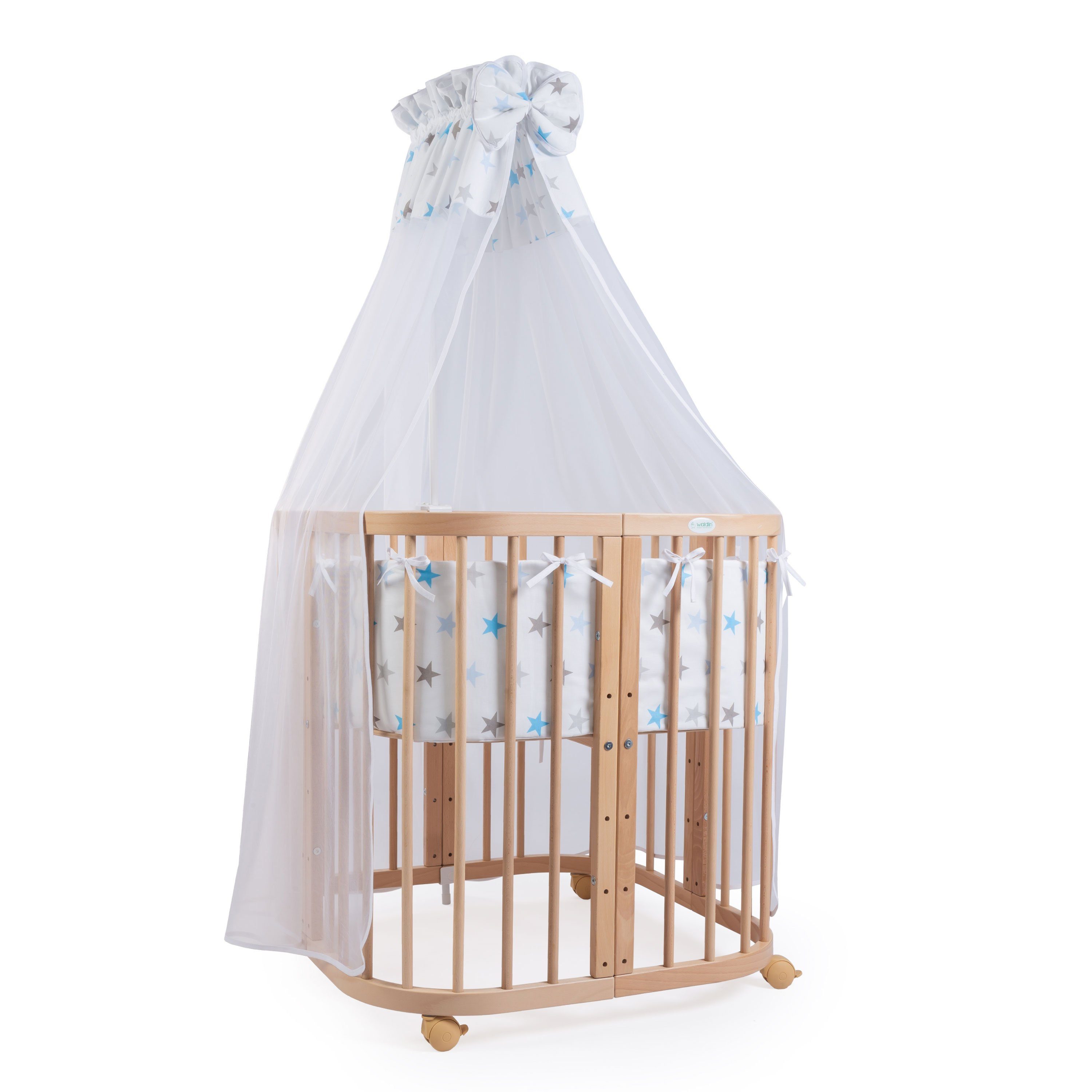 Babybett Mobiles Babybett aus Holz 7in1 mit Matratze, mitwachsend