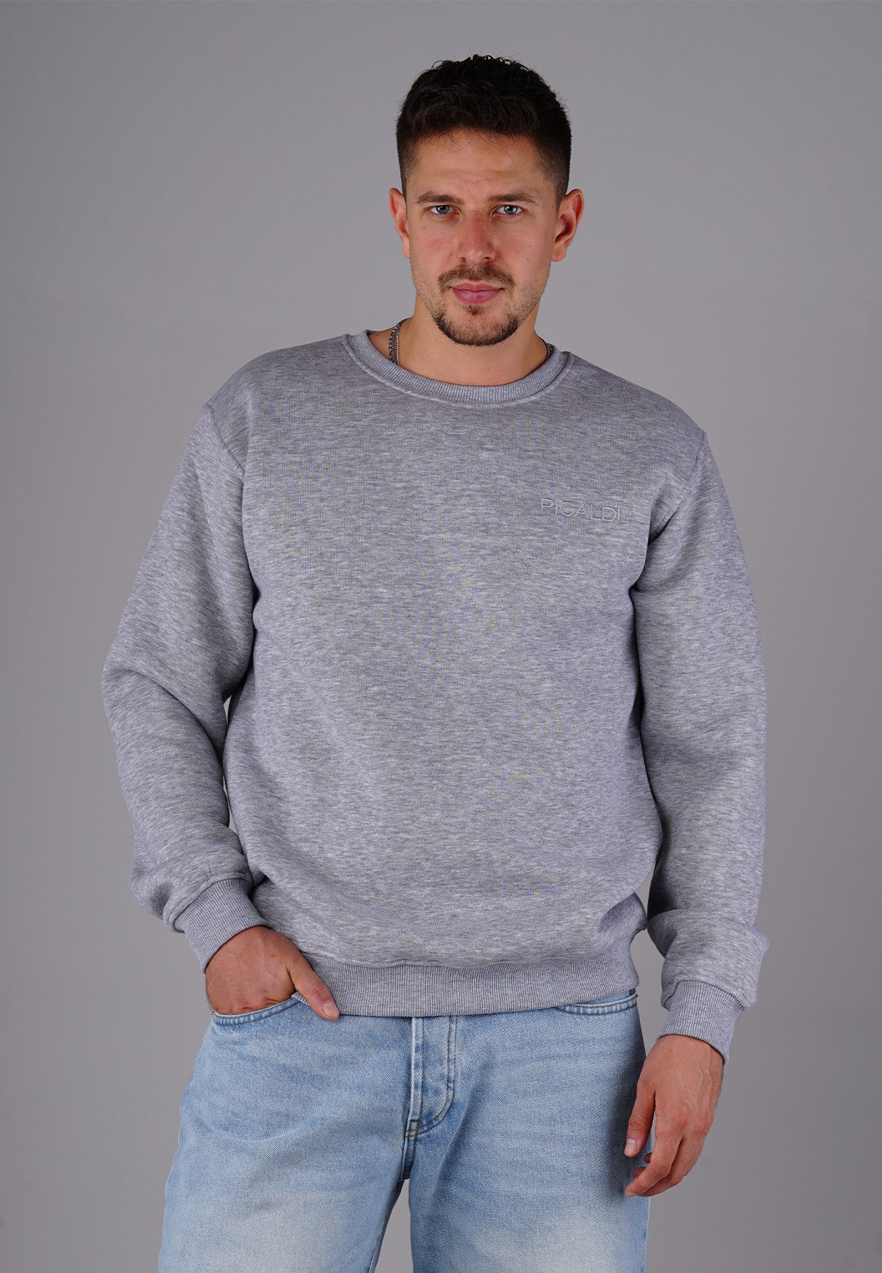 PICALDI Jeans Sweatshirt Basic (1-tlg) mit Schriftzug