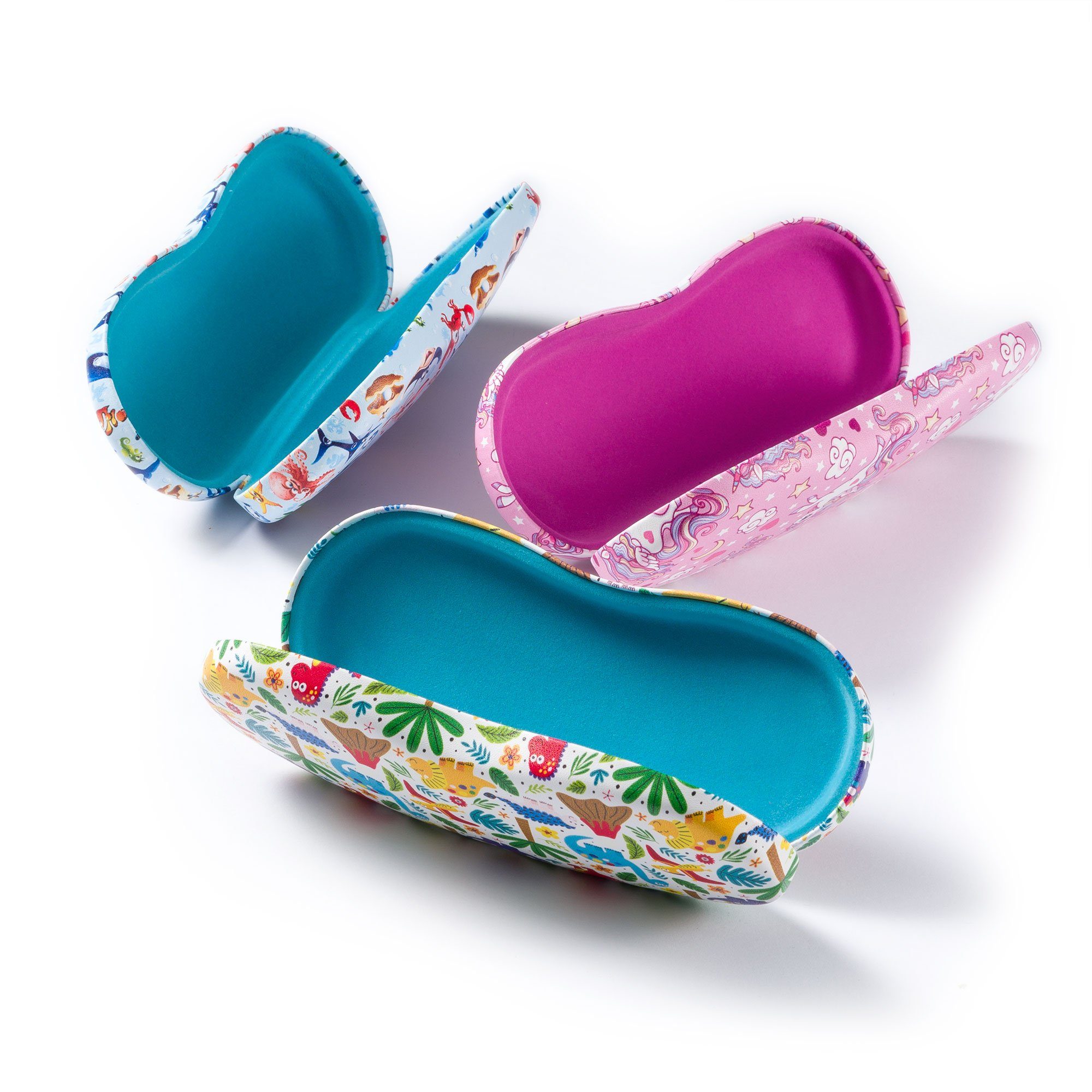 FEFI Brillenetui "Kinder Brillenetui (Hardcase)", Set aus 1 Etui + hochwertigem Mikrofasertuch