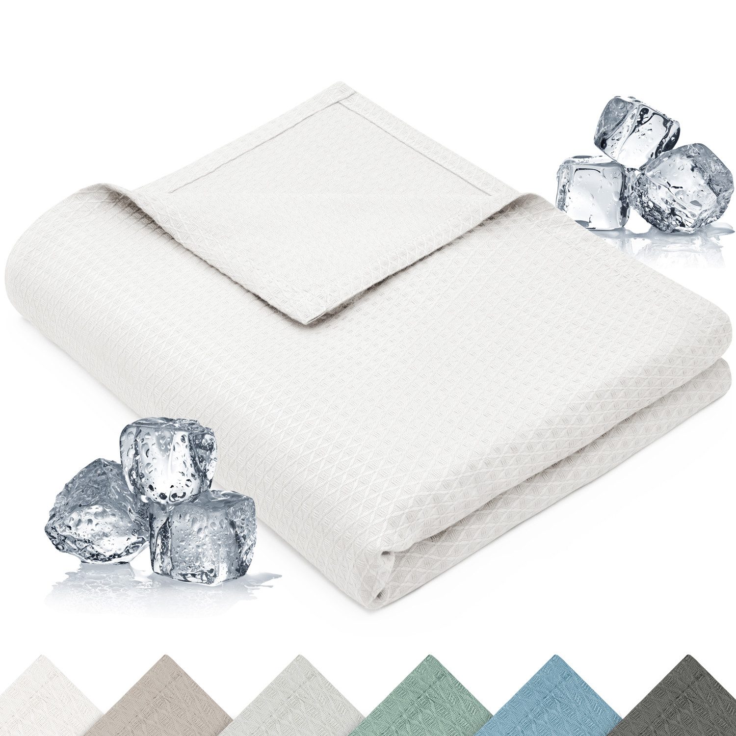 Blumtal Microfaserbettdecke Kühldecke Sommerdecke Bambus, selbstkühlende Decke, OEKO-TEX zertifizierte kühlende Decke für Sofa, Sommer & Reisen