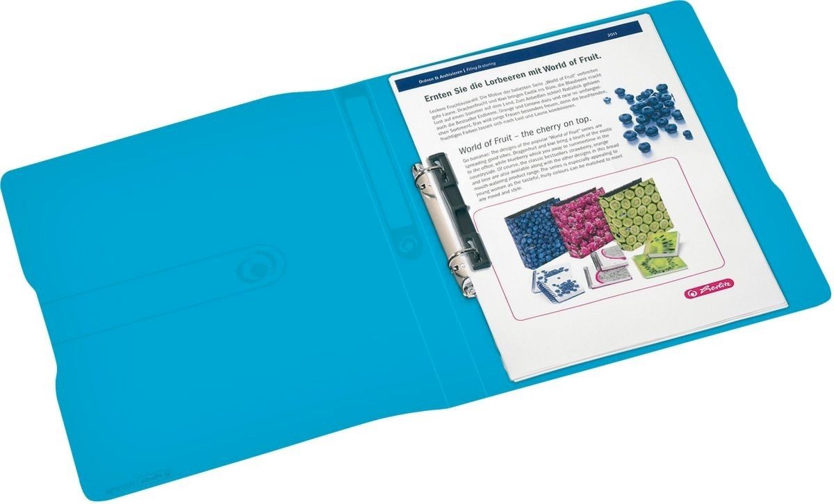 Präsentationsordner Ringbuch A4 2 Ringe PP 16mm blau transparent to go