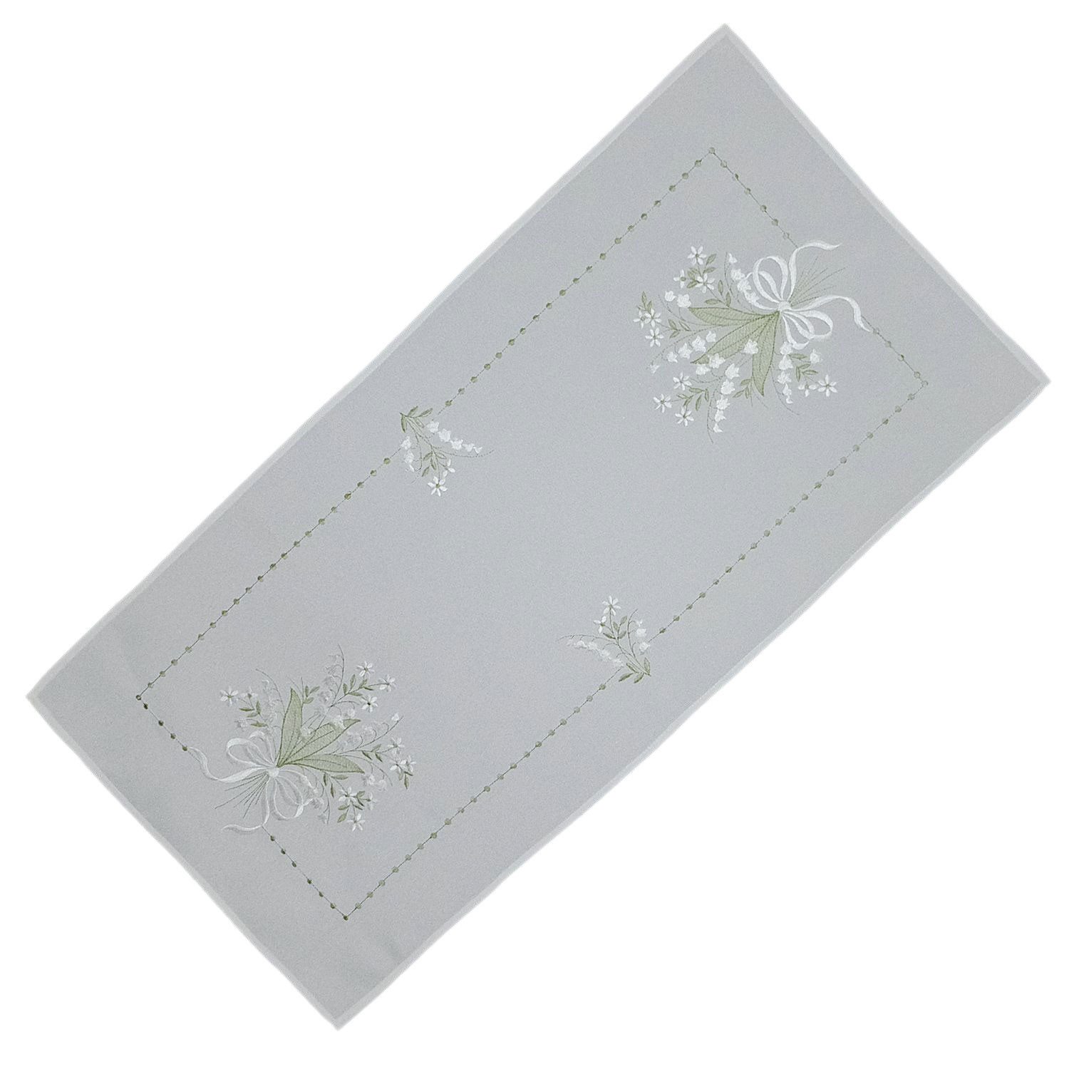 texpot Tischdecke Tischläufer Stickerei Maiglöckchen Frühling Deko (1-tlg) günstig online kaufen