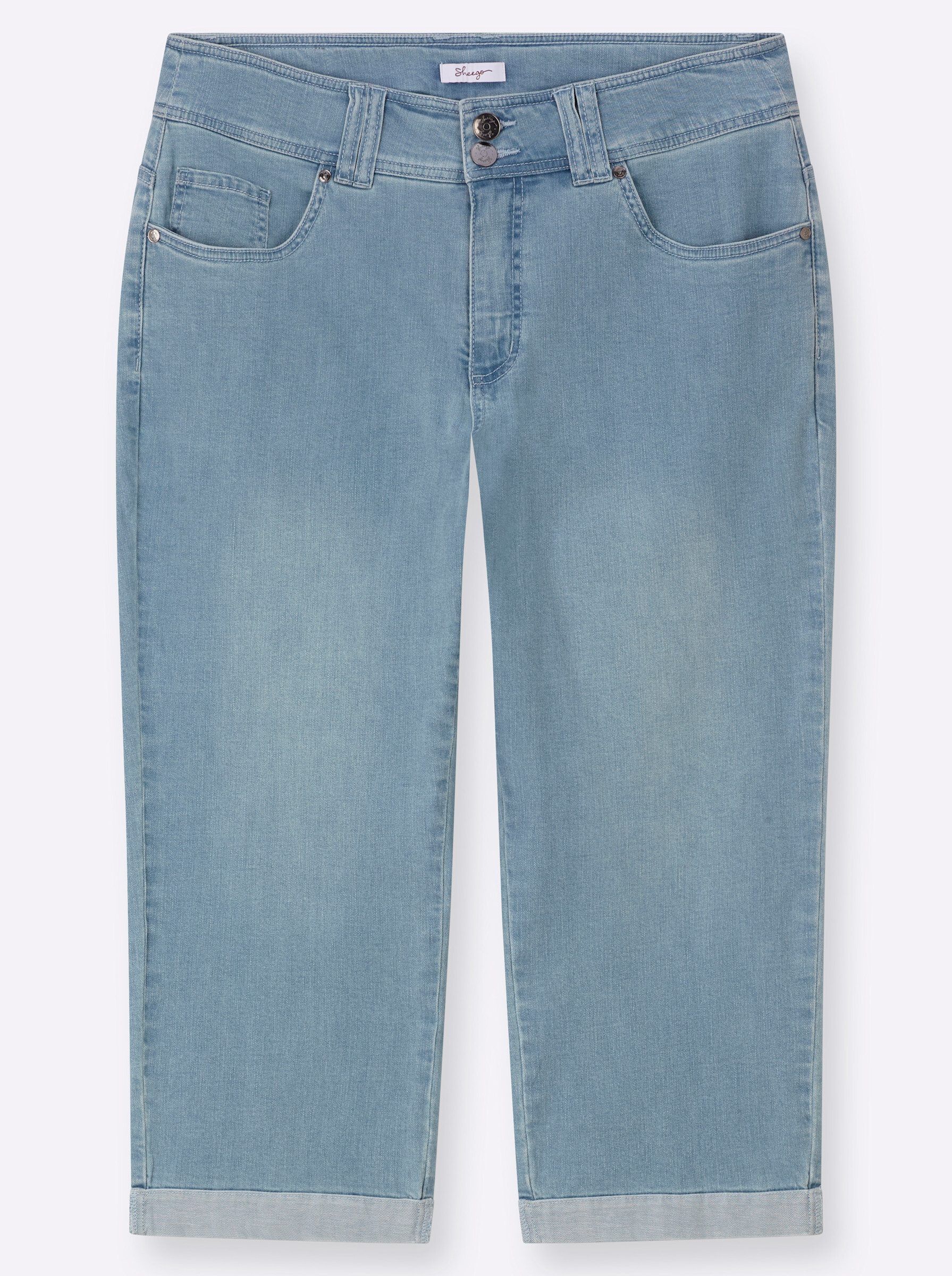 Sheego Jeansshorts 3/4-Jeans erhöht