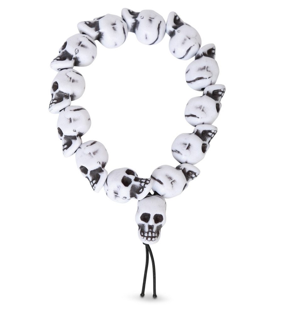 Fries Armband Totenkopf Armband Halloween Horror Fasching Karneval Universal passend (1-tlg), Totenköpfe
