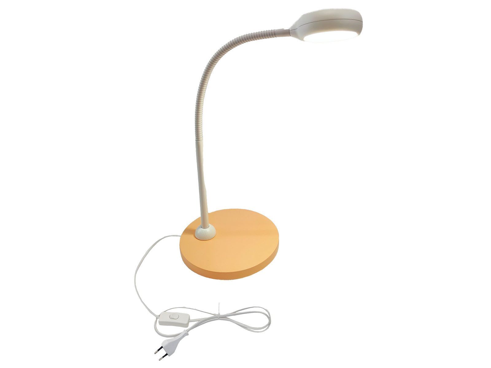 niermann LED Schreibtischlampe, Flexarm, LED wechselbar, Warmweiß, Leselampe Bett und Nachttisch-Lampe mit Holz-Fuß & Schwanenhals, 43cm