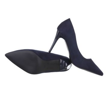 Ital-Design Damen Abendschuhe Elegant High-Heel-Pumps Pfennig-/Stilettoabsatz High Heel Pumps in Dunkelblau