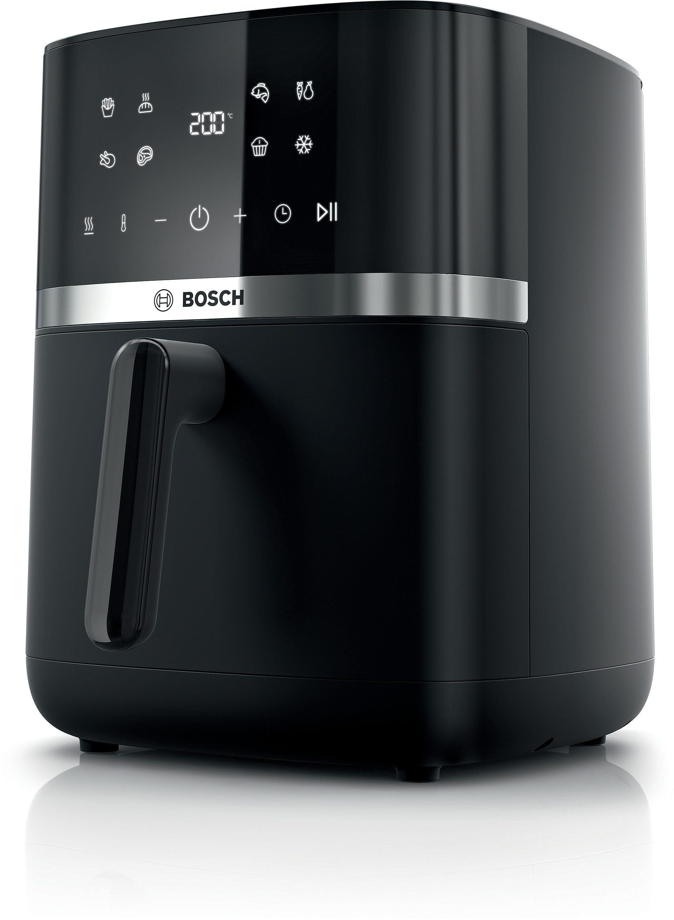 BOSCH Heißluftfritteuse Air Fryer Serie 4, MAF462B0, 6,1l, 2 Heizelemente, 7 Programme, schwarz, 2050 W, Auftaufunktion, Korb/Gitter spülm.geeignet