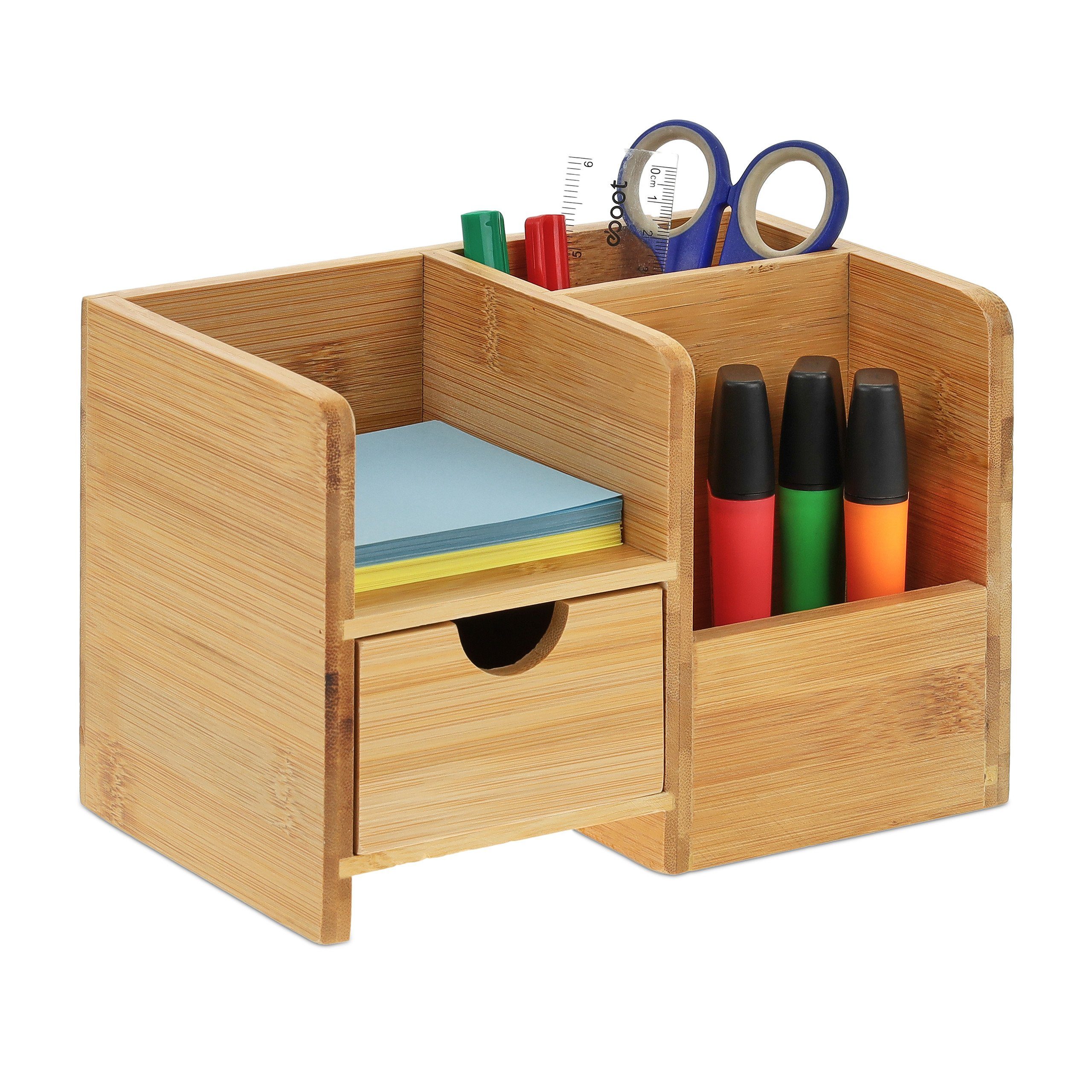 relaxdays Organizer Schreibtisch Organizer aus Bambus (1 St)