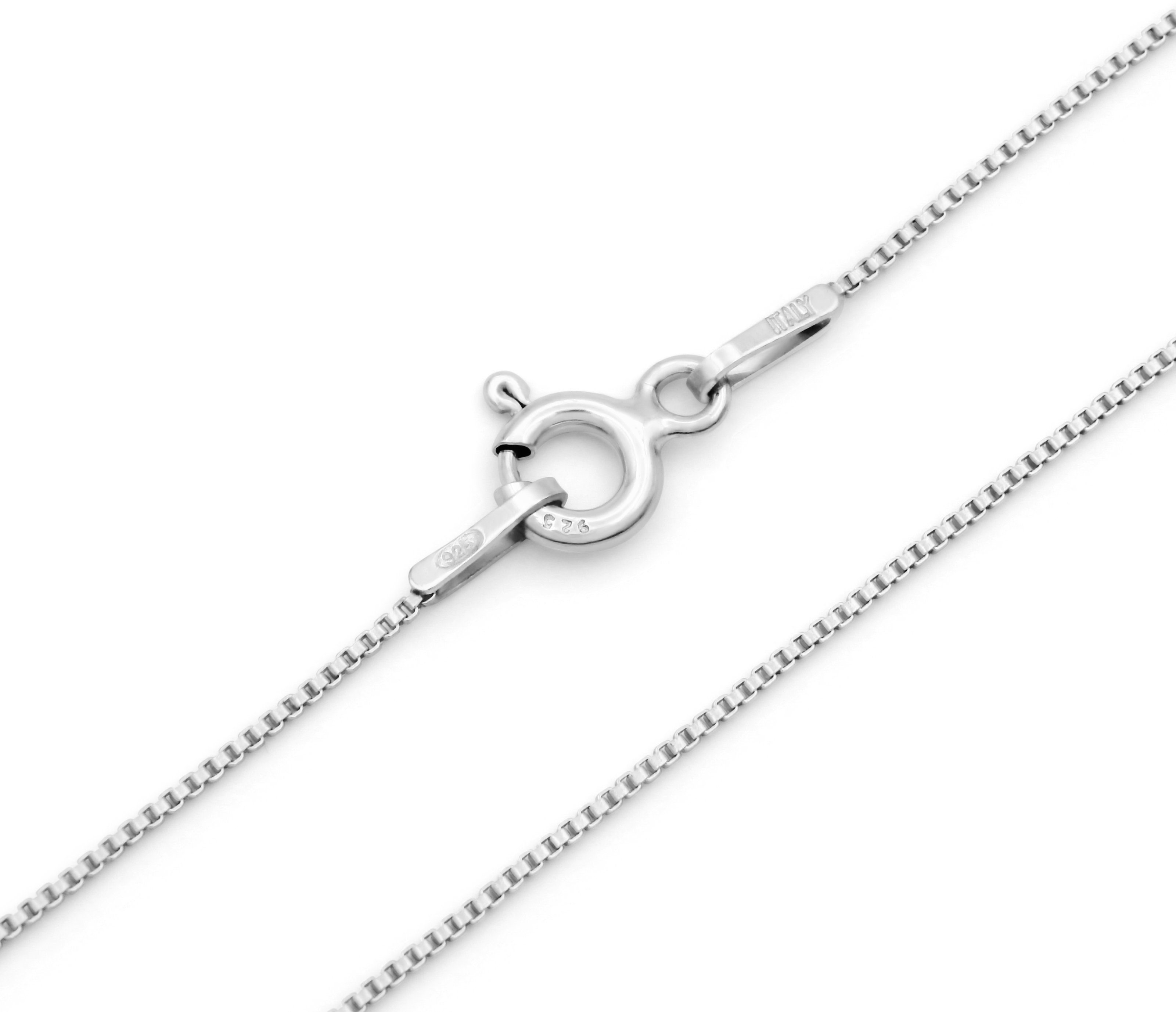 Kauf-mich-weg by Bella T Silberkette Venezianerkette 925 Sterling Silber rhodiniert 0,7mm breit, Länge wählbar 40 - 55cm