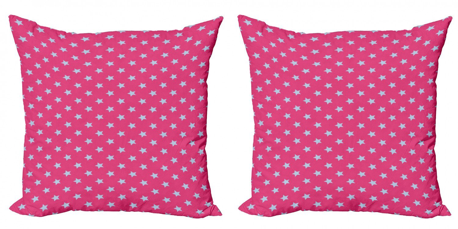 Blau Abakuhaus und Doppelseitiger Accent Kissenbezüge Sterne Modern Pink Vintage Stück), Digitaldruck, (2