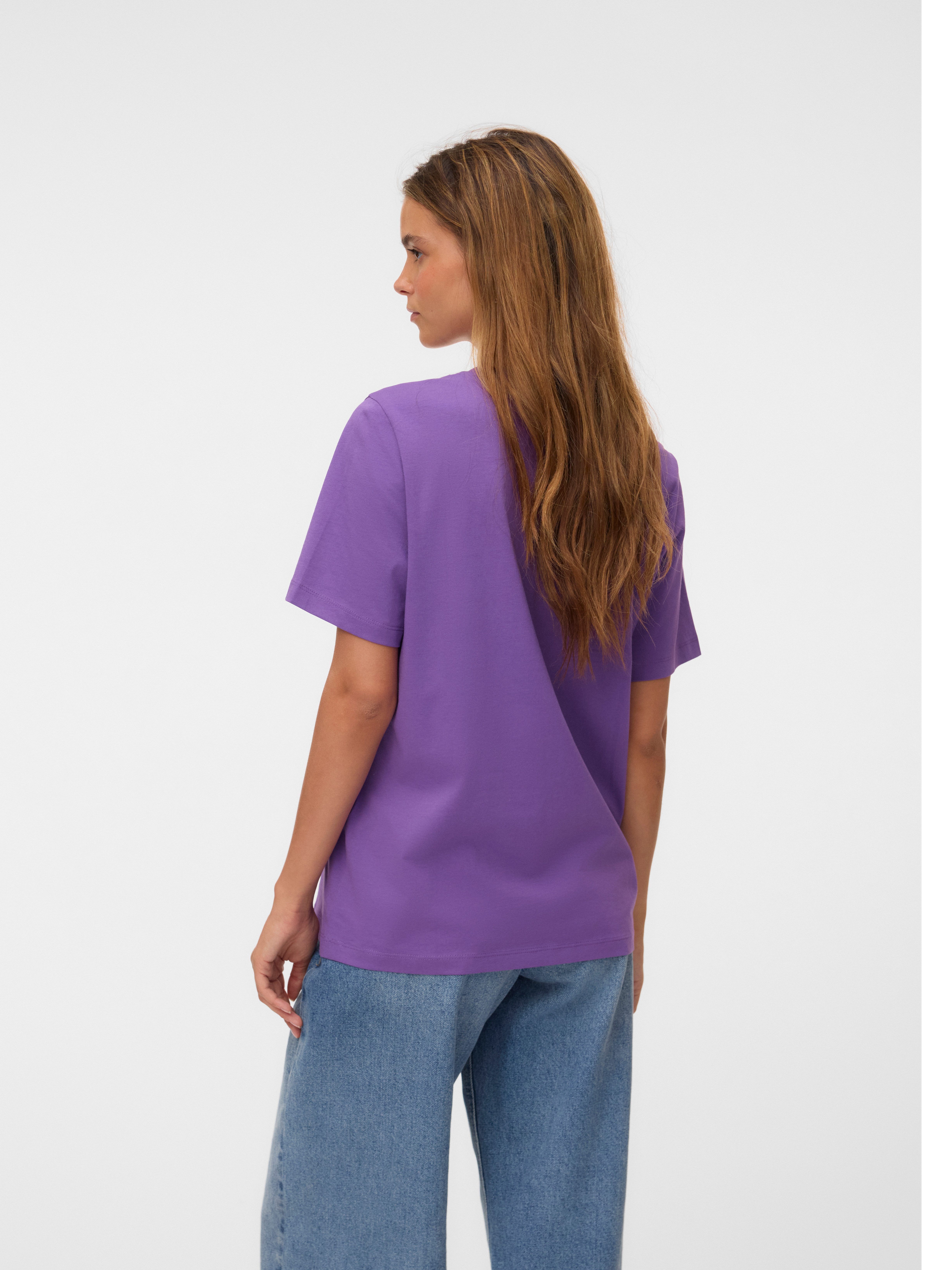Vero Moda Kurzarmshirt VMPAULINA SS T-SHIRT GA JRS NOOS Baumwolle, regular fit