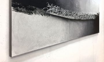 WandbilderXXL XXL-Wandbild Silver Curls 210 x 70 cm, Abstraktes Gemälde, handgemaltes Unikat