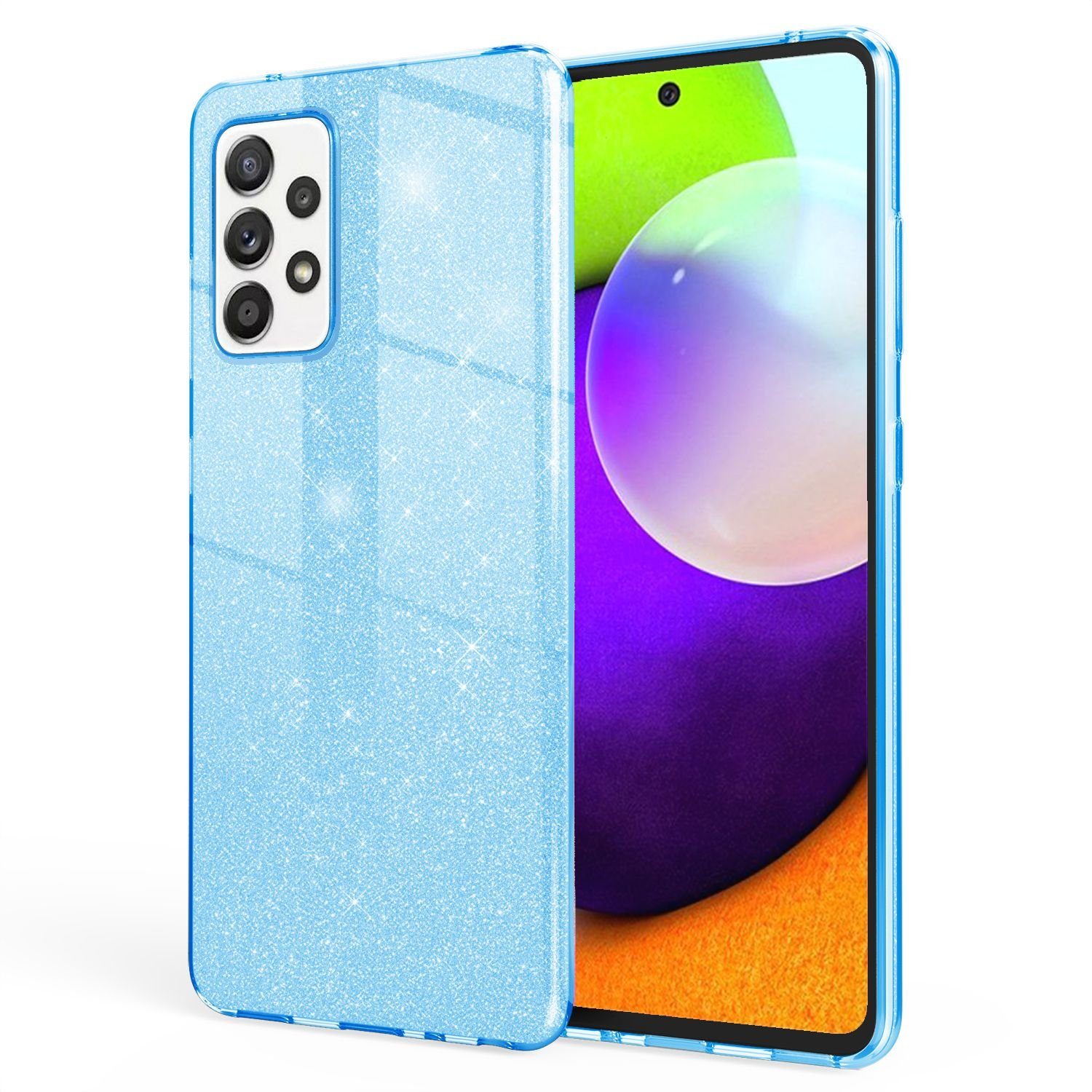 Nalia Smartphone-Hülle Samsung Galaxy A52 Samsung Galaxy A52 5G Samsung Galaxy A52s 5G, Glitzer Silikon Hülle / Glänzender Hybrid Schutz / Stoßfest & Robust