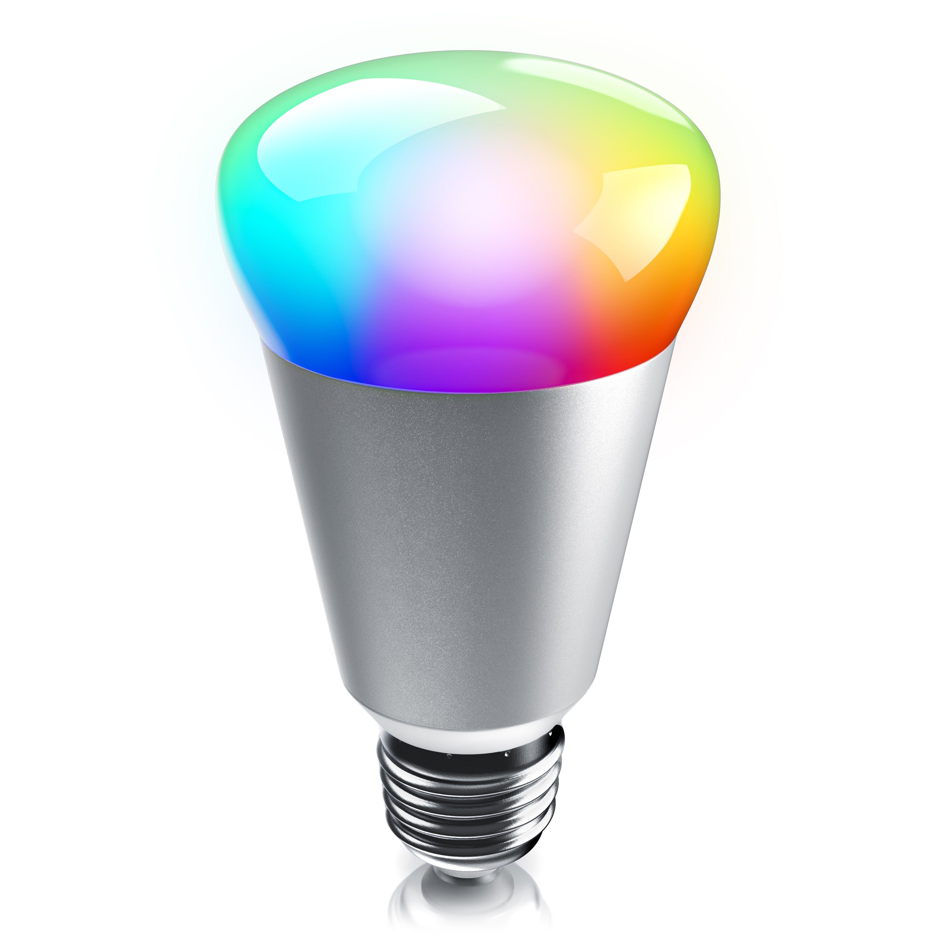 BEARWARE Smarte LED-Leuchte, Wifi Smart Lampe, RGB Farbwechsel dimmbar, E27- Gewinde, 7W, 420 Lumen