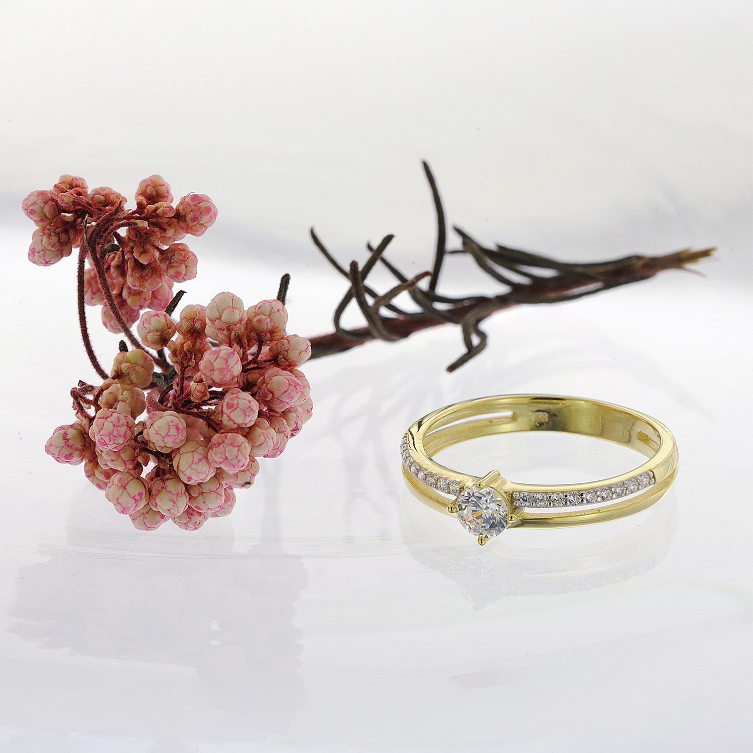 Glizz Goldring DamenGold 333/8K mit Zirkonia günstig online kaufen