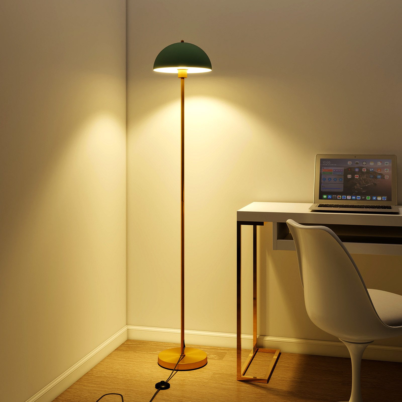 COSTWAY Stehlampe, 163cm mit bruchsicherem Lampenschirm & Fußschalter günstig online kaufen